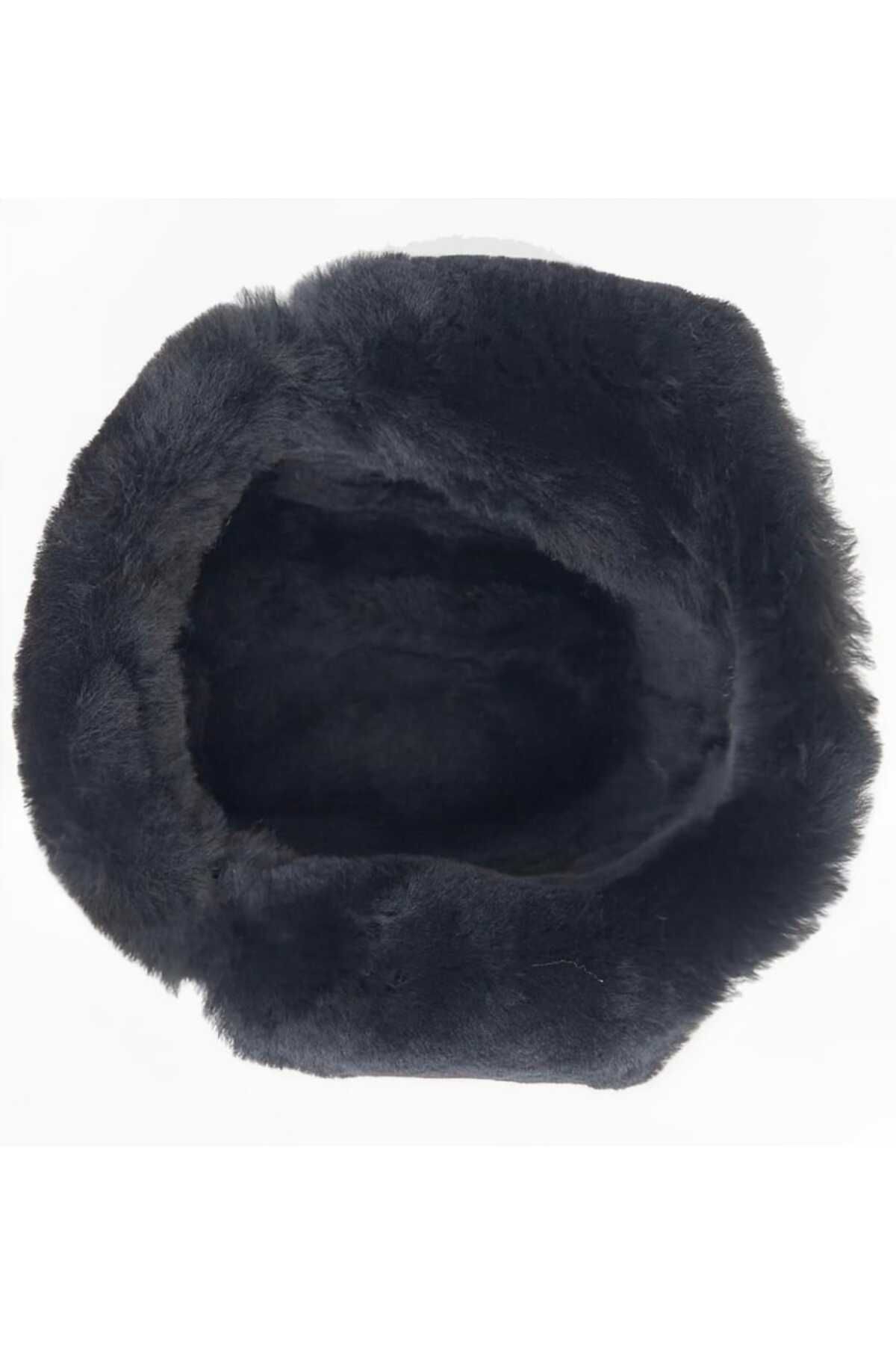 Ushanka Deri Kürklü Unisex Pilot Şapka