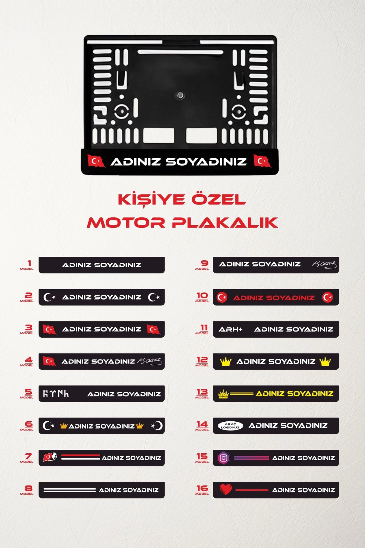 HEDİYEDİYEKişiye Özel İsimliMotor Plakalık