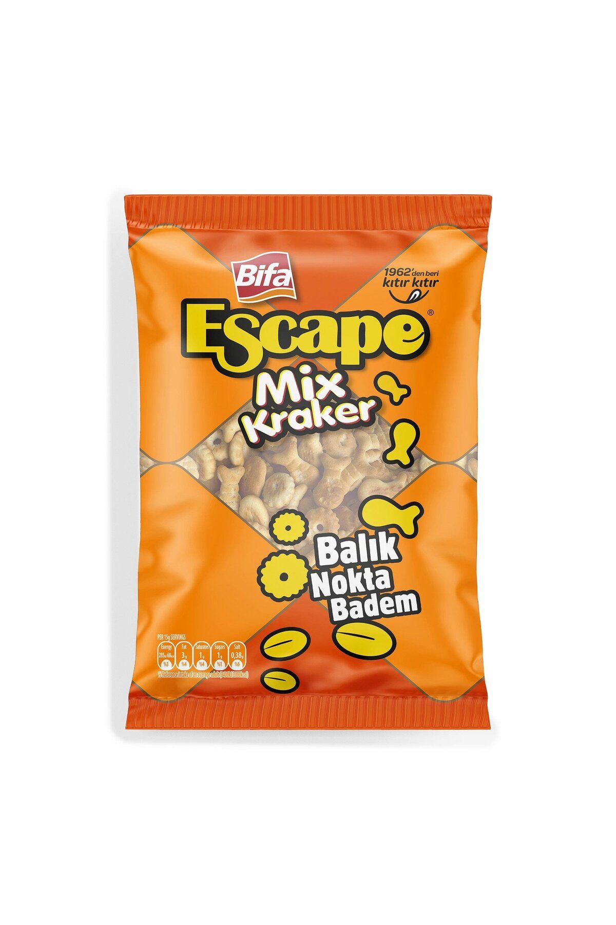 Bifa Escape Mix Kraker - Balık - Nokta - Badem 150 gr x 3 Adet