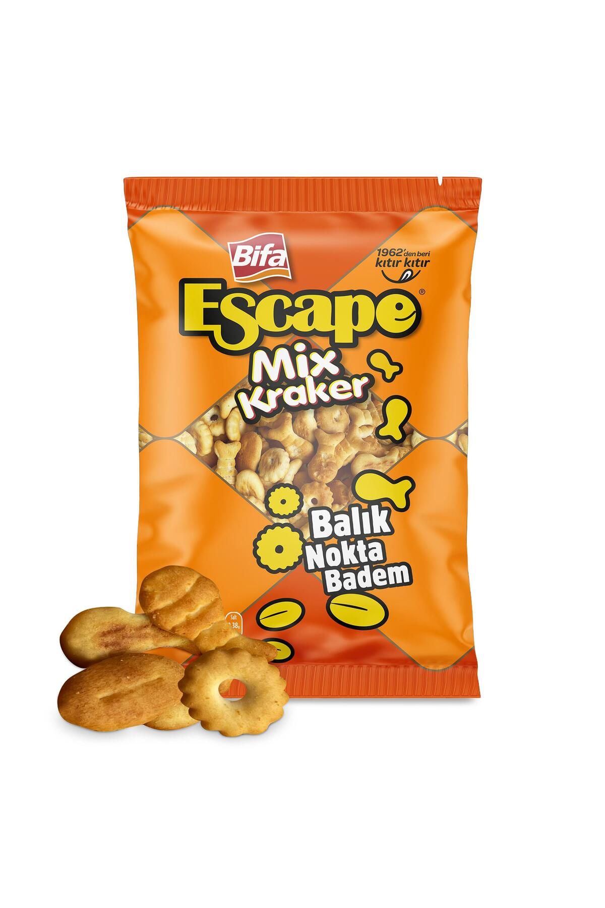 Bifa Escape Mix Kraker - Balık - Nokta - Badem 150 gr x 3 Adet