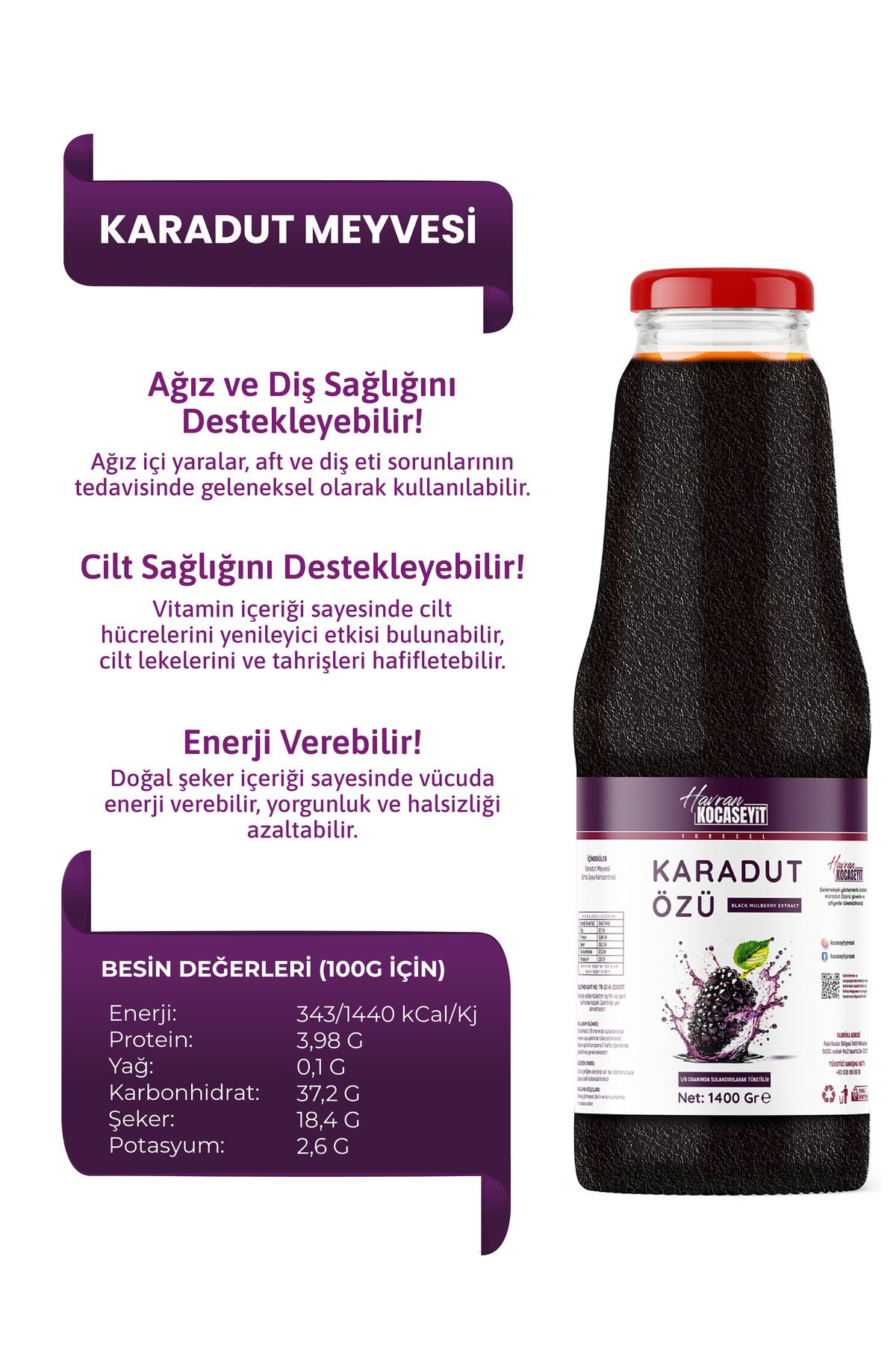 Karadut Özü 1400 gr