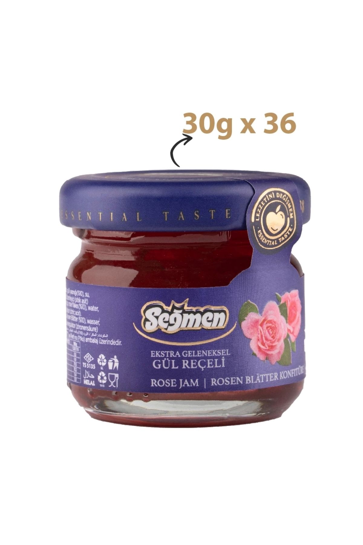 Seğmen Gül Reçeli Kavanoz 30g(36'LI)