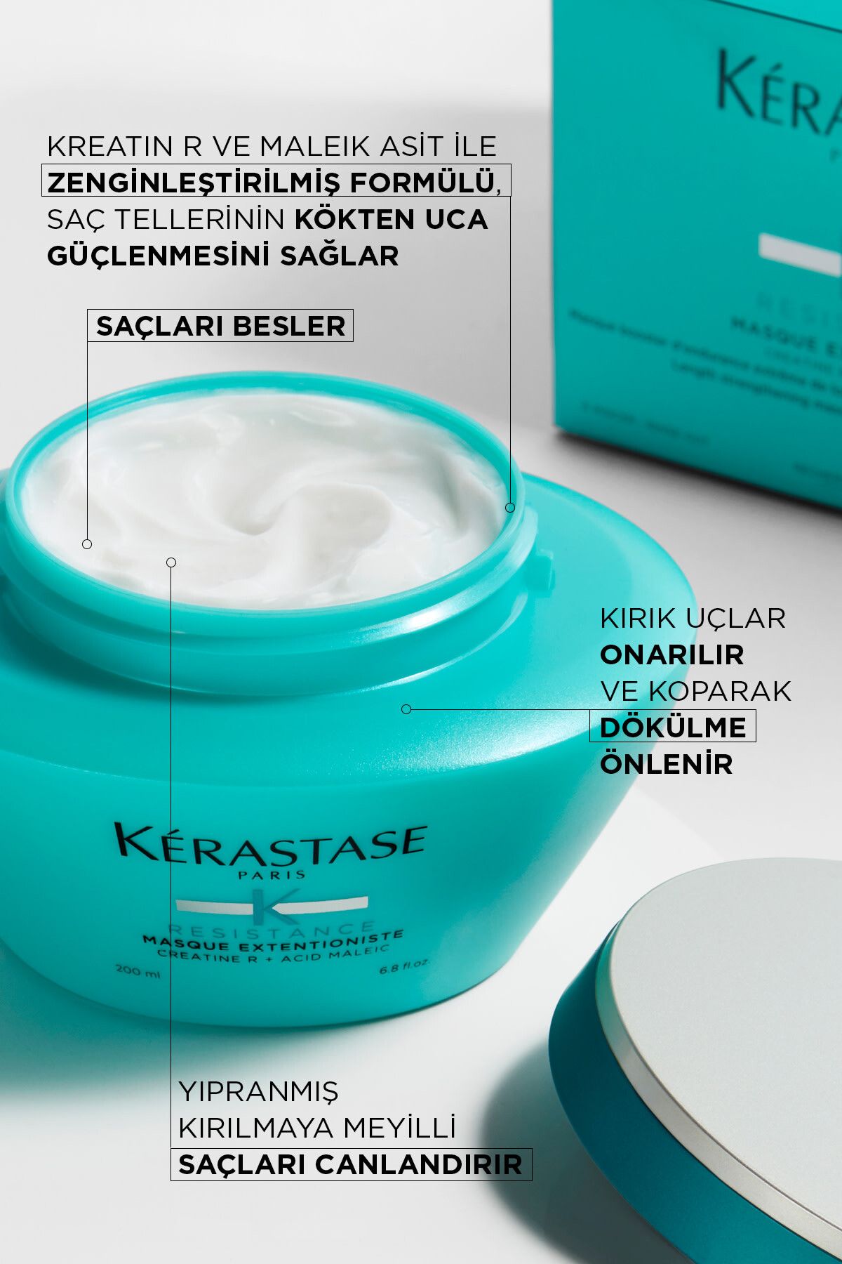 Resistance Masque Extentioniste Daha Uzun Ve Güçlü Saçlar Için Onarıcı Maske 200 ml