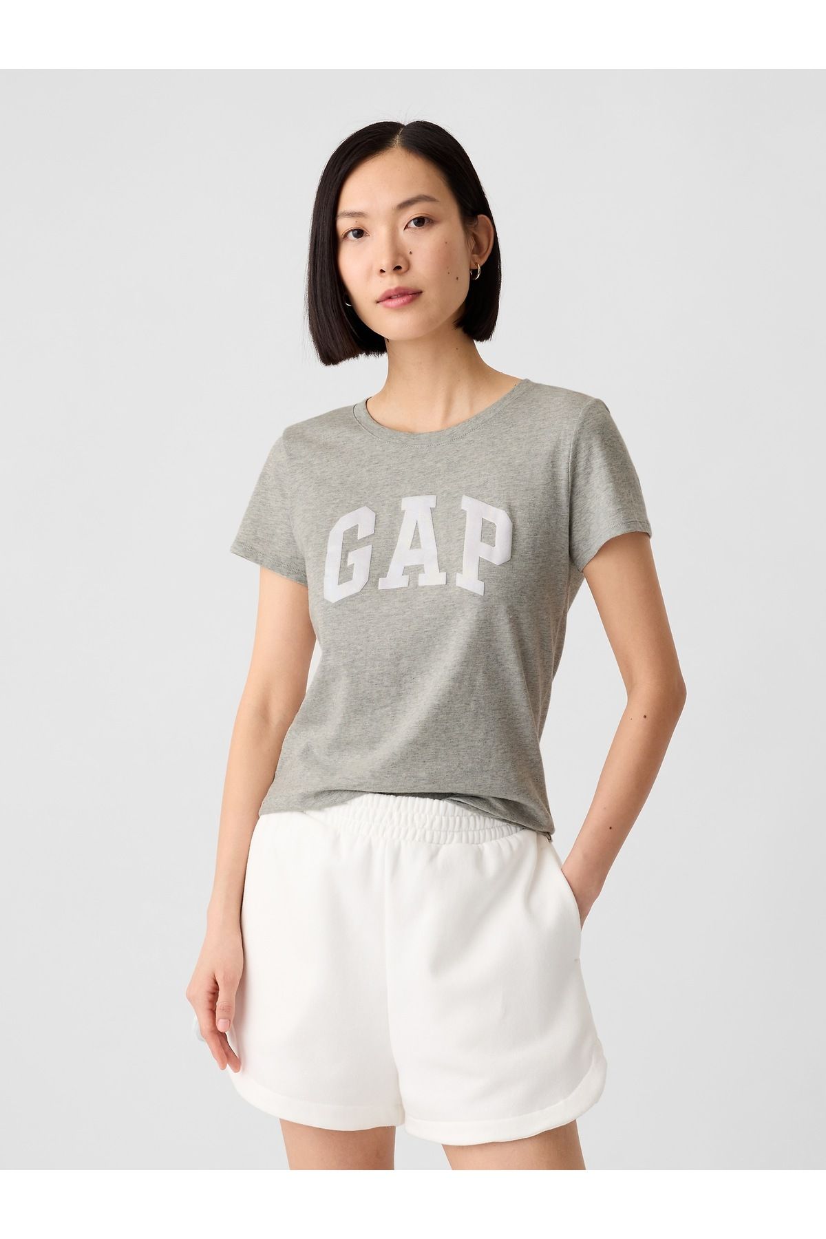 GAP Kadın Gri Logo T-shirt