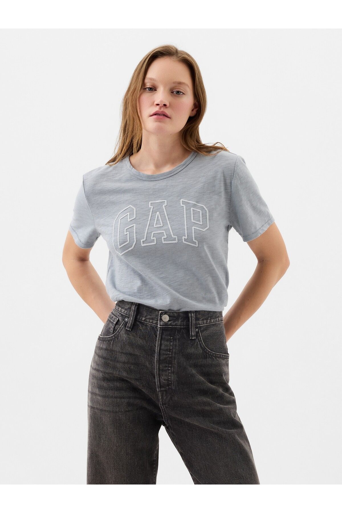 GAP Kadın Açık Mavi LogoT-shirt