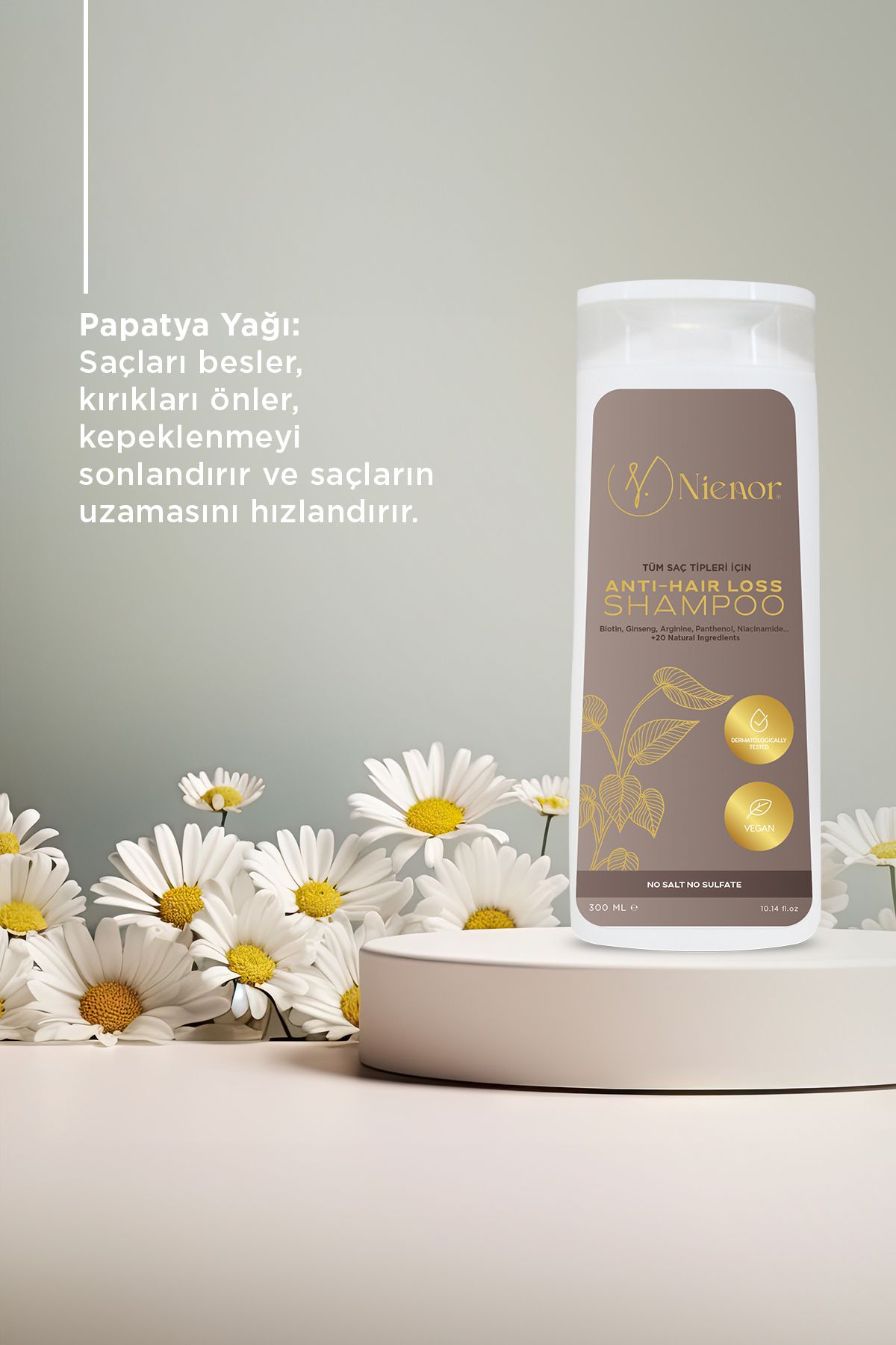 Dökülme Karşıtı Şampuan,tüm Saçlar,vegan, Hızlı Uzatma,sülfatsız Tuzsuz Saç Dökülmesine Karşı 300ml