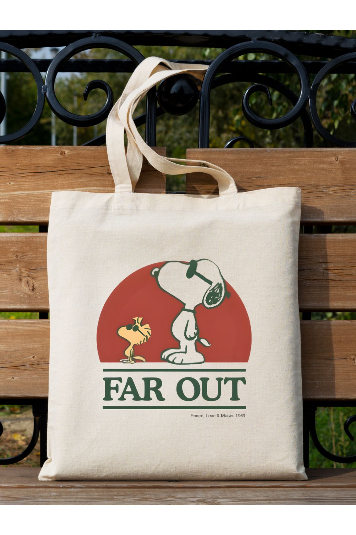 CemiraSnoopy Far Out ToteBag Bez Çanta