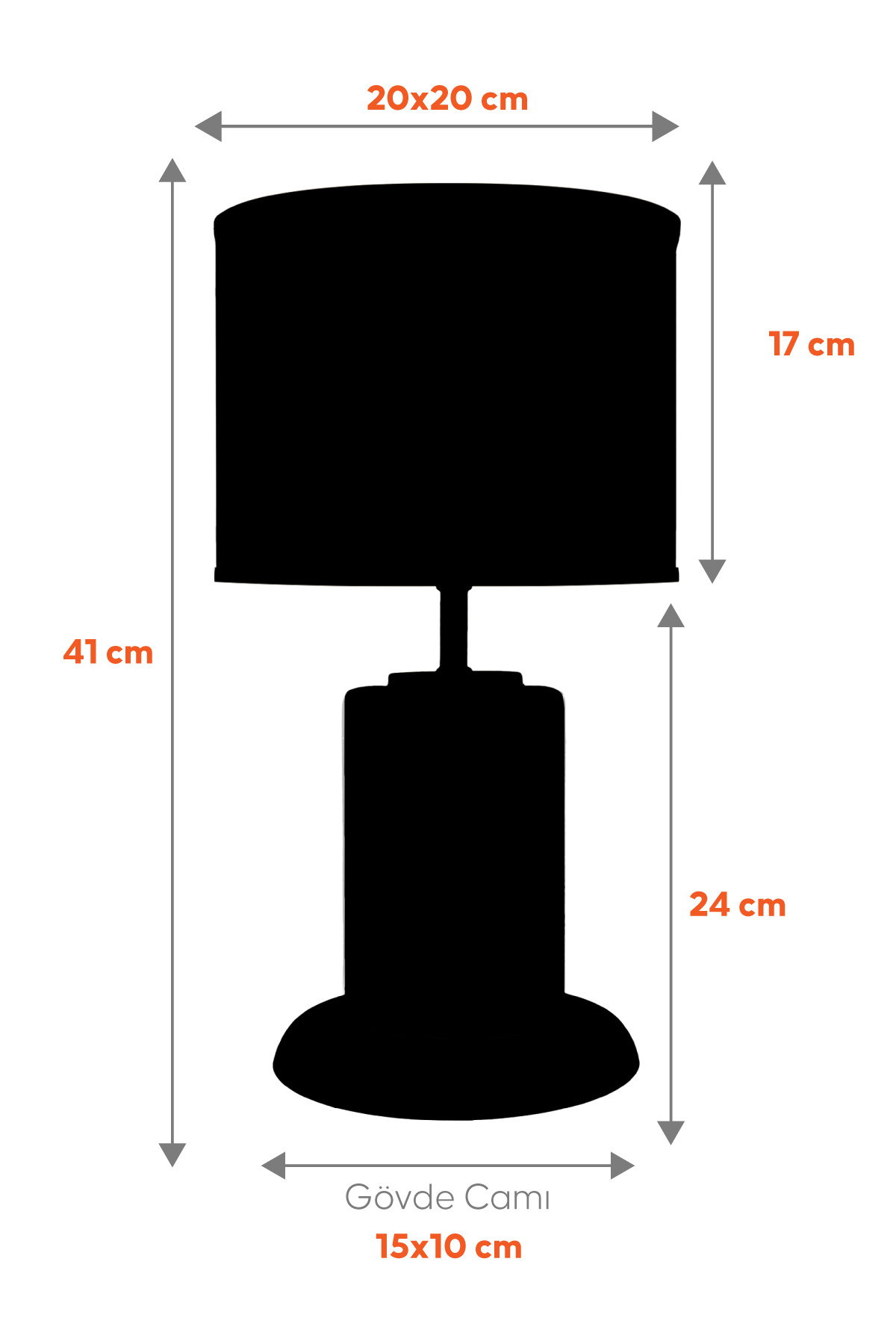 آباژور شیشه ای راه راه مشکی شفاف Monarch