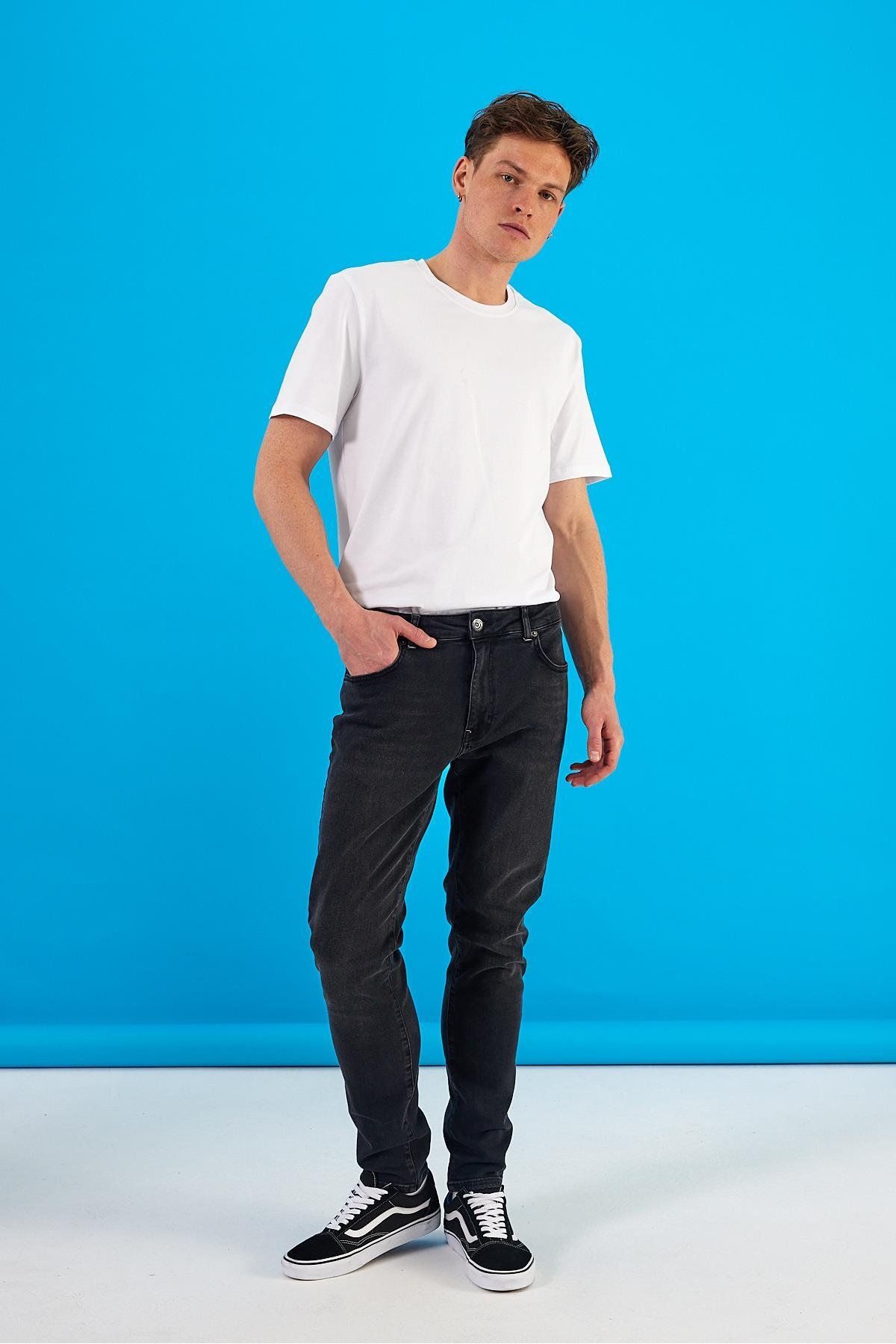 Erkek Smith Black Tapered Fit Jean Pantolon