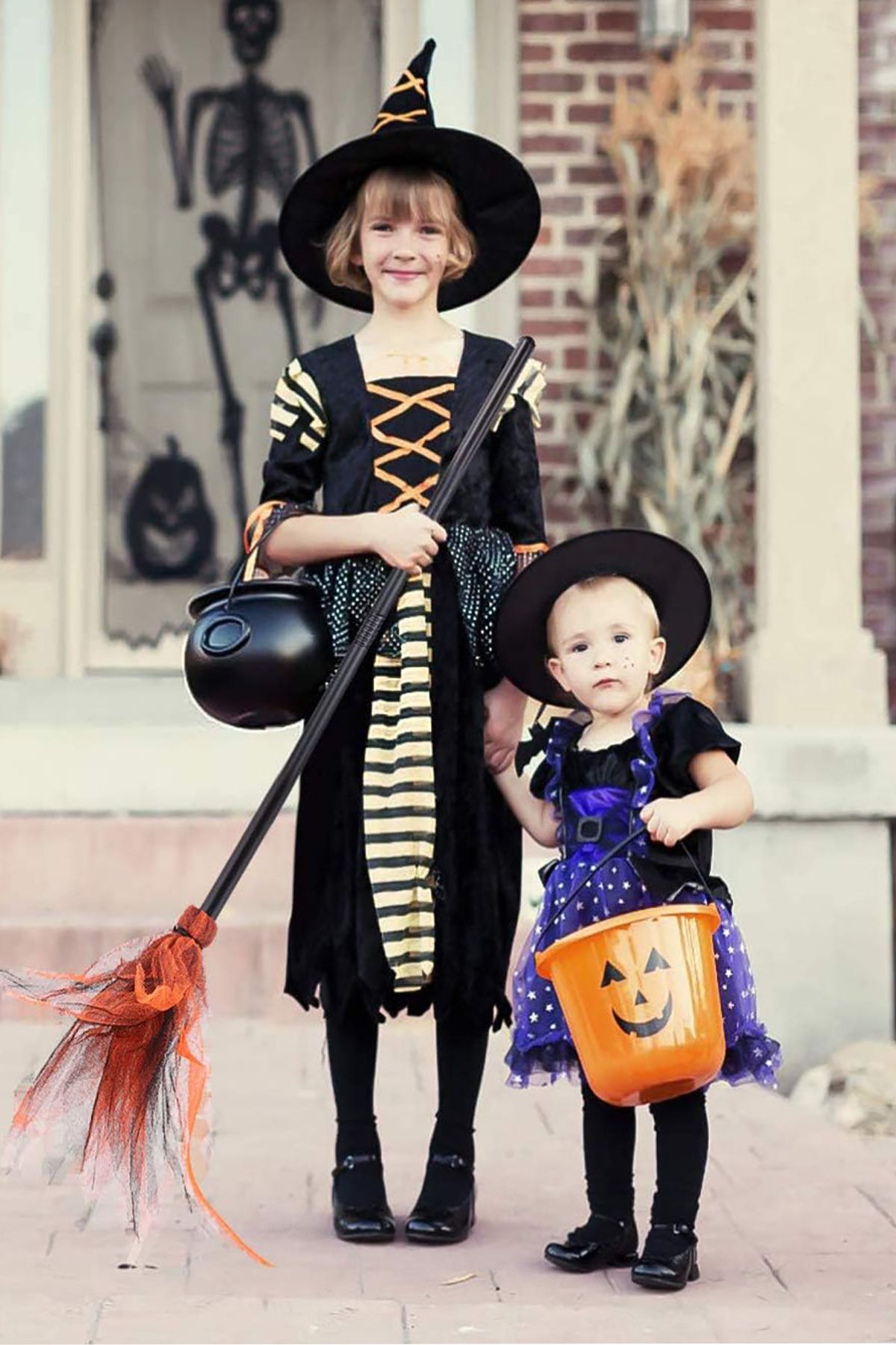 Halloween Cadı Süpürgesi, Cadılar Bayramı Cadı Aksesuarları Kostümleri 75 Cm