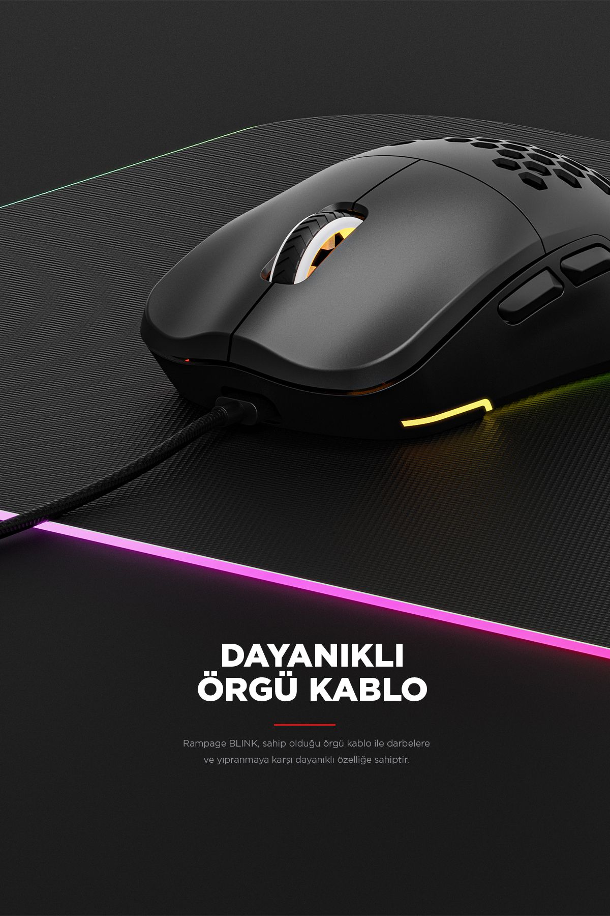 Blink Rgb Mouse Makrolu 12800 Dpi Oyuncu Mouse Gaming Mouse Örgü Kablo E-spor Mouse Profesyonel