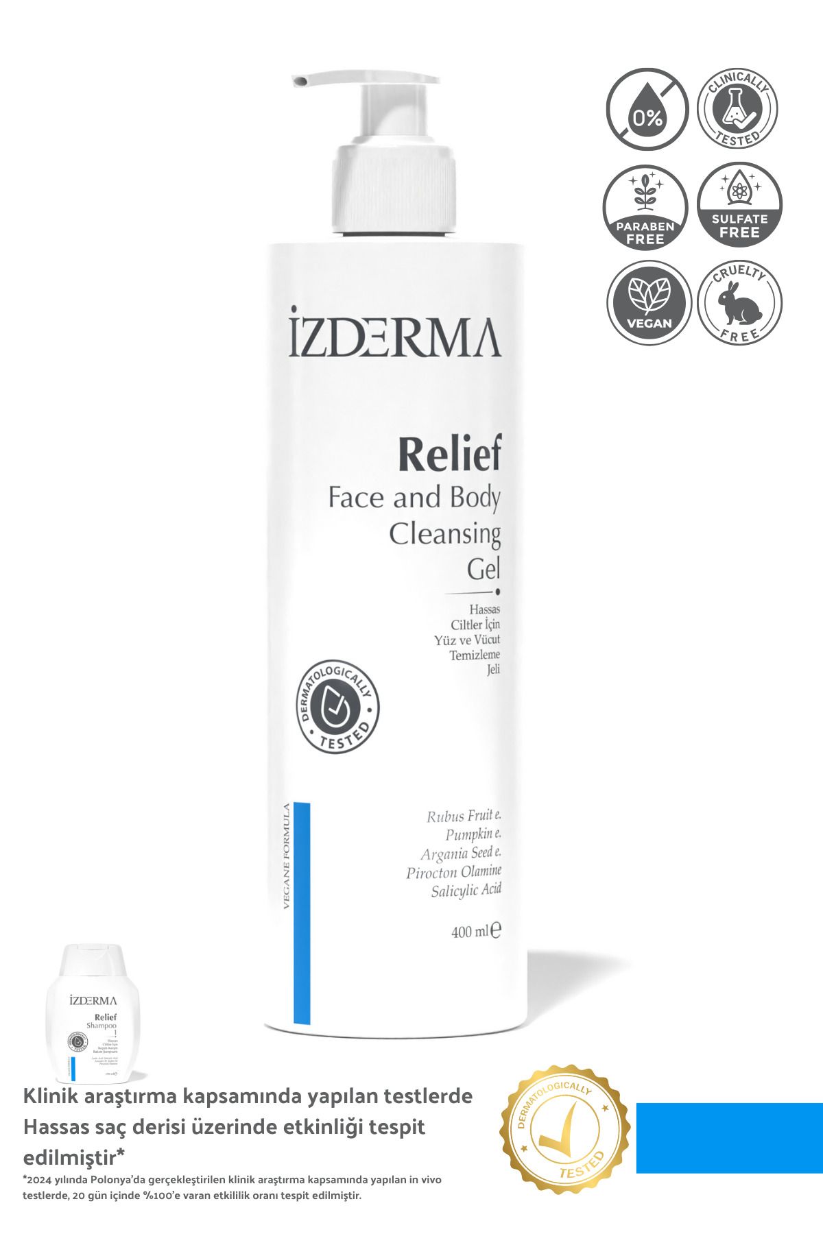 izderma Relief Face&bodyCleansing Gel (YÜZ VE...