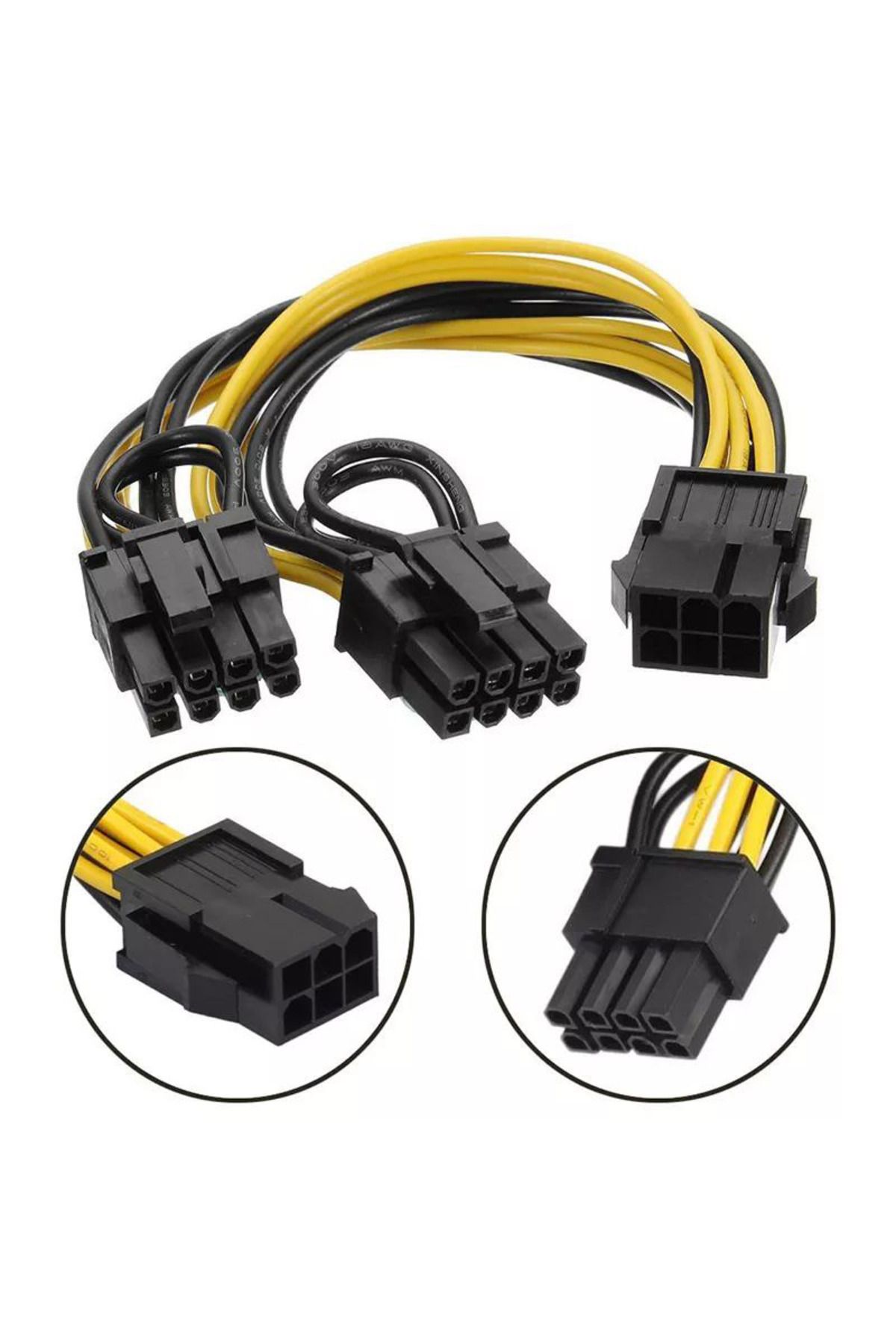 30 Cm 6 Pin Pci Express Dişi To 6 2 8 Pin Kablo 30 Cm 6 2 Power Güç Kablosu