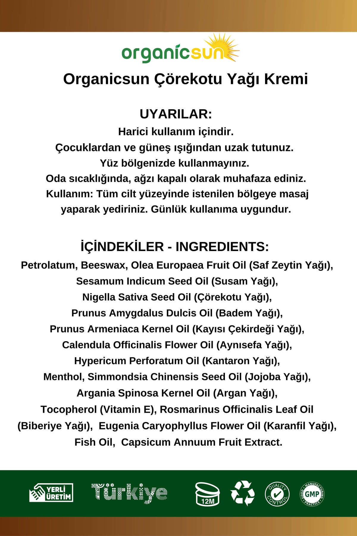 Çörek Otu Yağlı Ağrı Masaj Kremi Kas Eklem 100 ml Çörekotu Yağı Krem