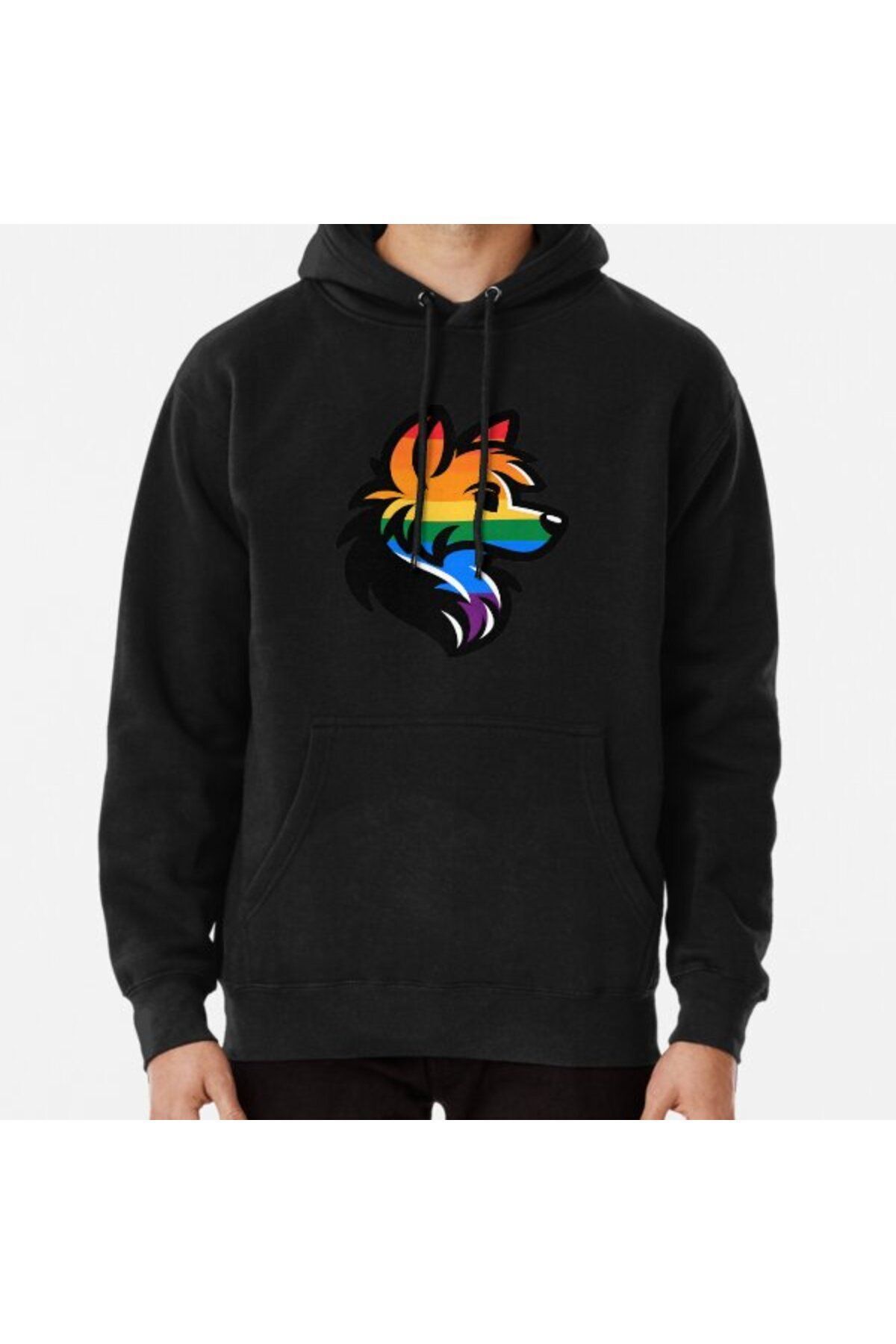 exans moda LGBTQ Furry PrideWolf Logo Baskılı...