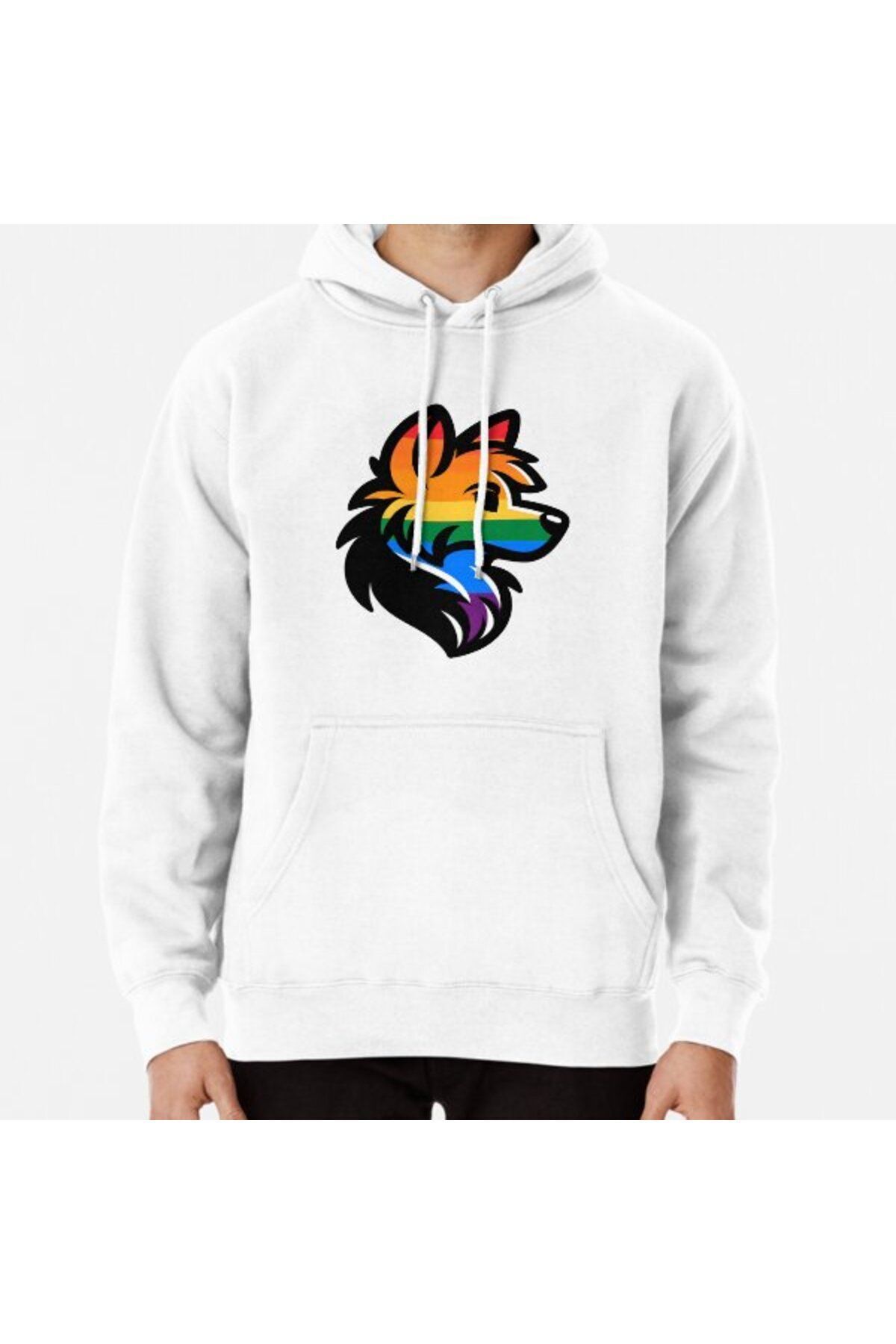 exans moda LGBTQ Furry PrideWolf Logo Baskılı...