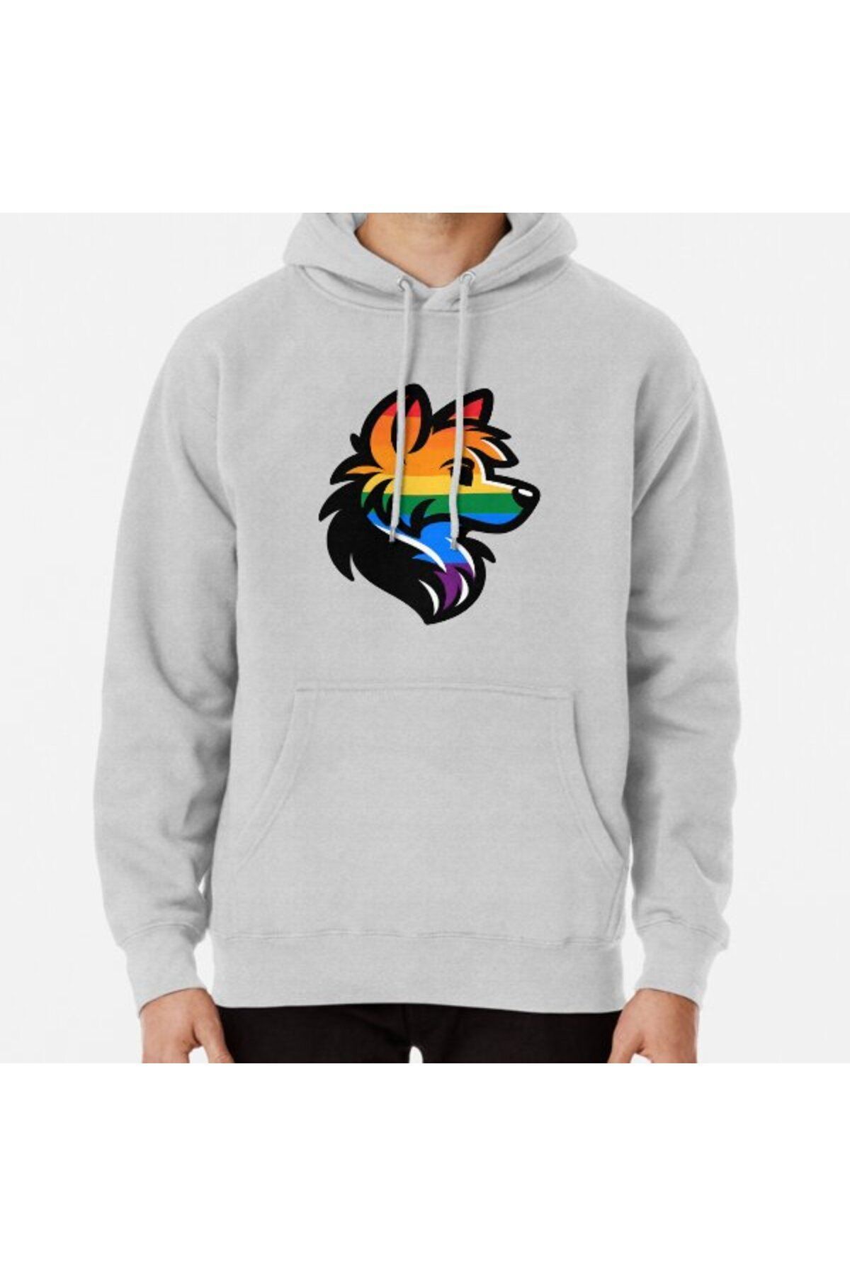 exans moda LGBTQ Furry PrideWolf Logo Baskılı...