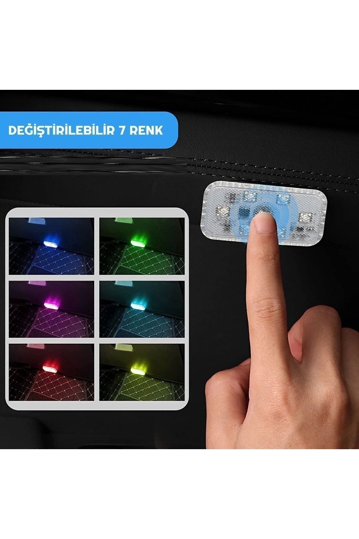 7 Renk Değişebilen Dokunmatik Sensörlü Mini 6 Led Lamba Usb Şarj Edilebilir Mıknatıslı Aydınlatma