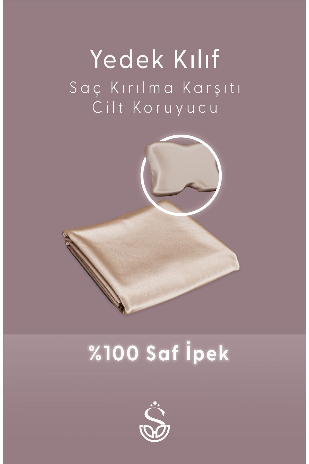 Shine Pillow%100 Saf IpekKılıfı - Bej Ipek Kı...