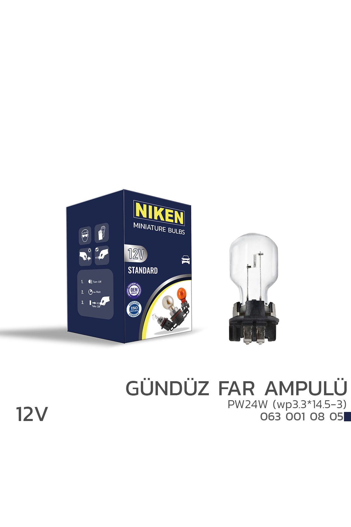 Niken 12V PWY24W Gündüz FarAmpulü (wp3.3*14.5...