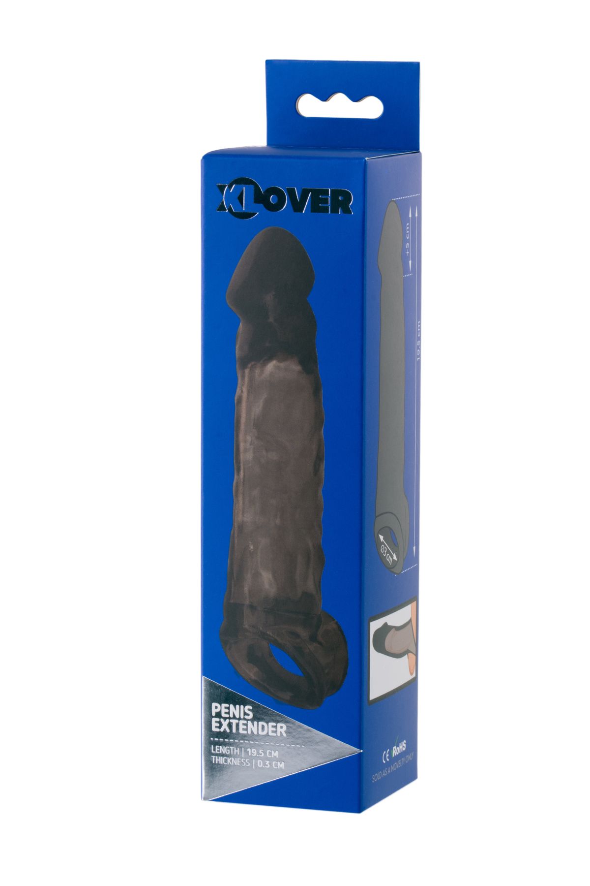 Toyfa XLover başlığı, boyutu arttırmak için, TPE, siyah, 19.5 cm