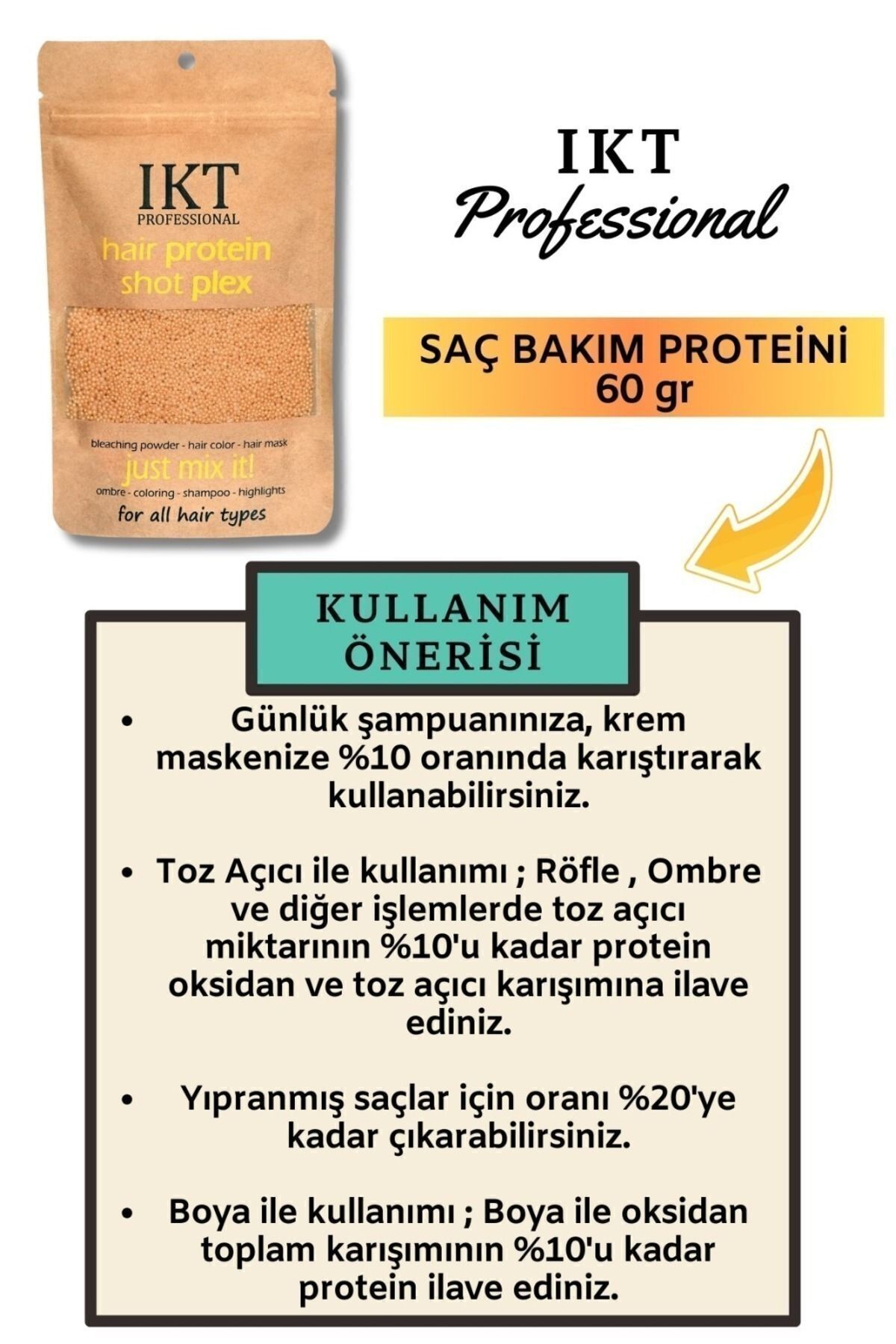 Professıonal Haır Protein 60 gr Saç Proteini Saçı Besler Onarır