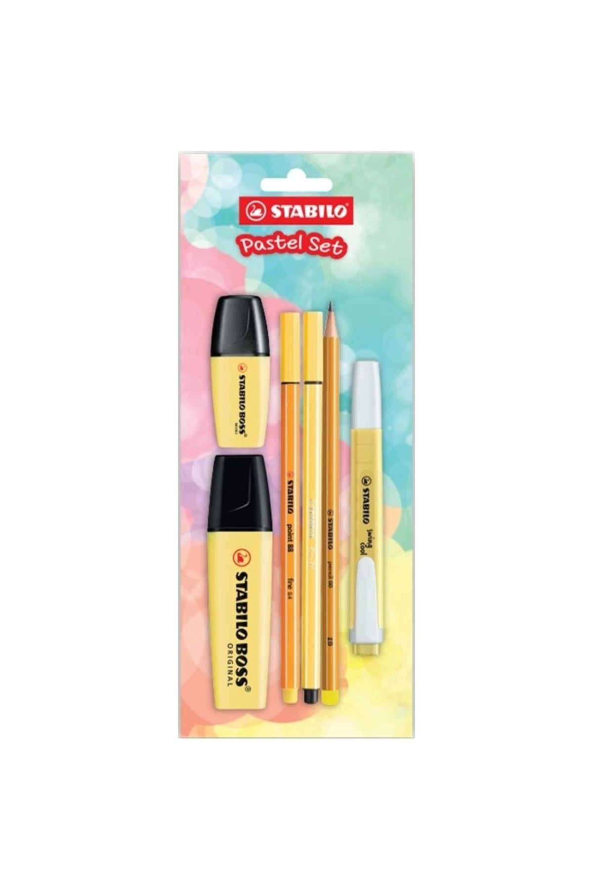 StabiloFosforlu Kalem TekRenk Pastel Set 6 Lı...