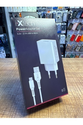 İXTECH USB To Micro Kablo Beyaz Seyahat Şarj Seti Image 0
