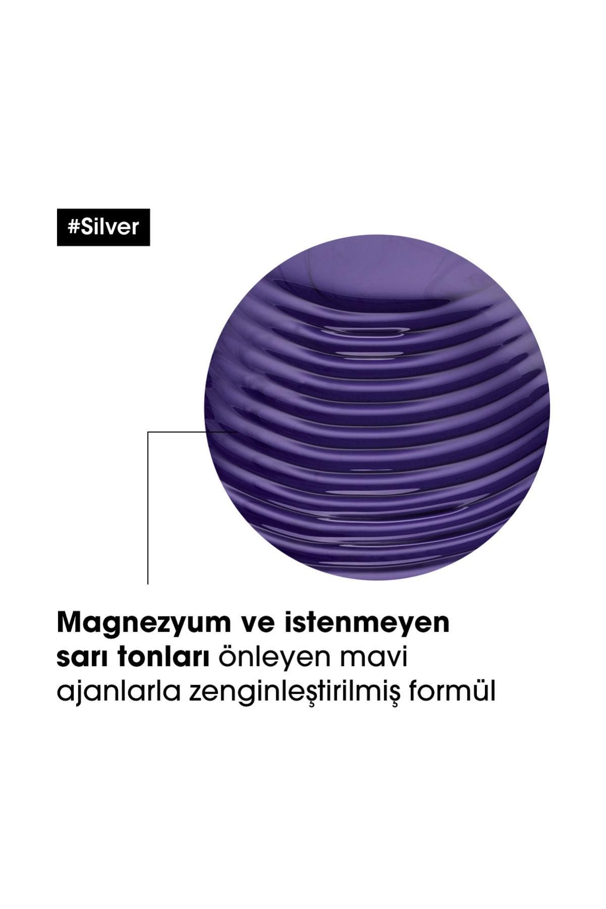 Serie Expert Silver Çok Açık Sarı, Gri Ve Beyaz Saçlar Için Renk Dengeleyici Mor Refill Şampuanı