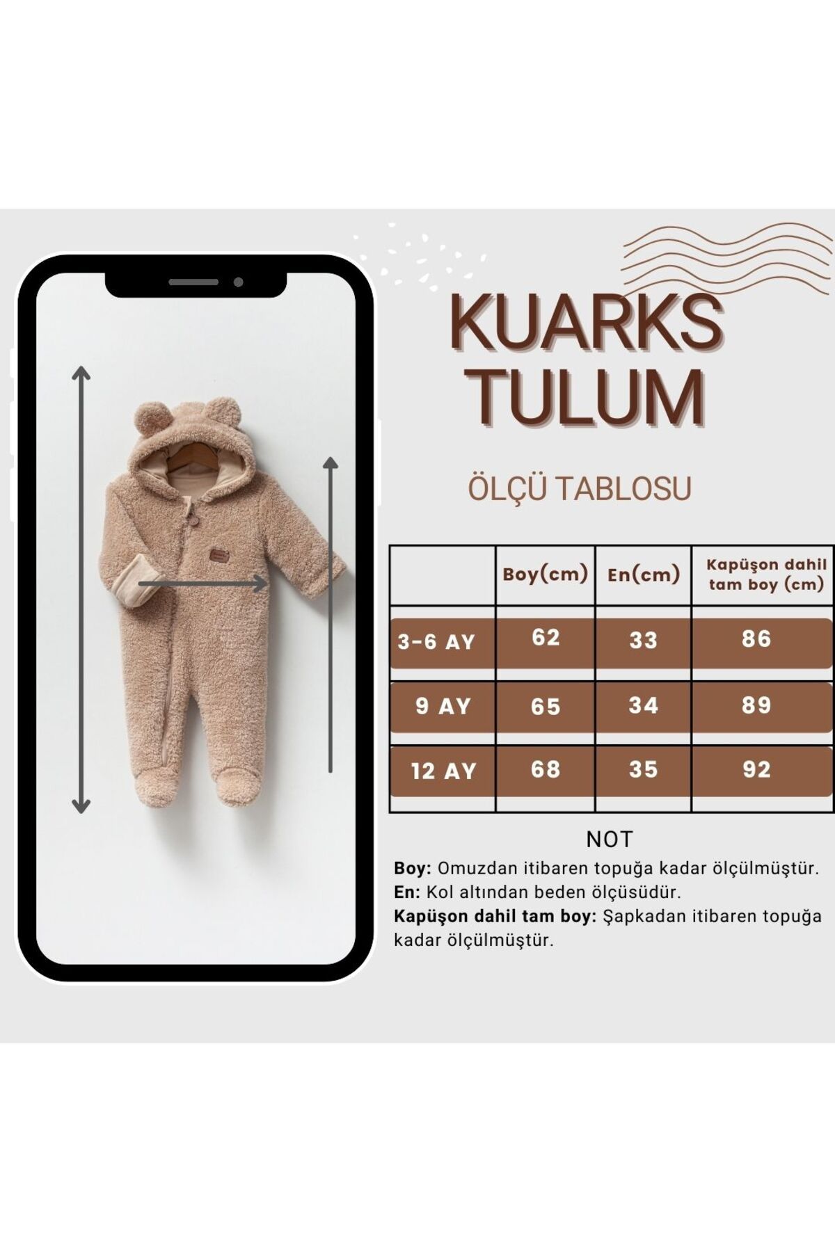 Unisex Bebek Welsoft Penye Astarlı Kendinden Eldivenli Bebek Astronot Kozmonot Tulum, Bebek Montu