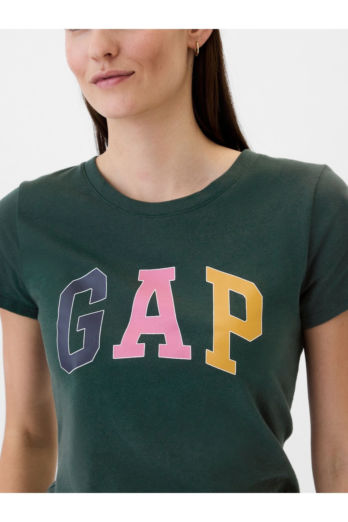 Kadın Yeşil Gap Logo T-Shirt