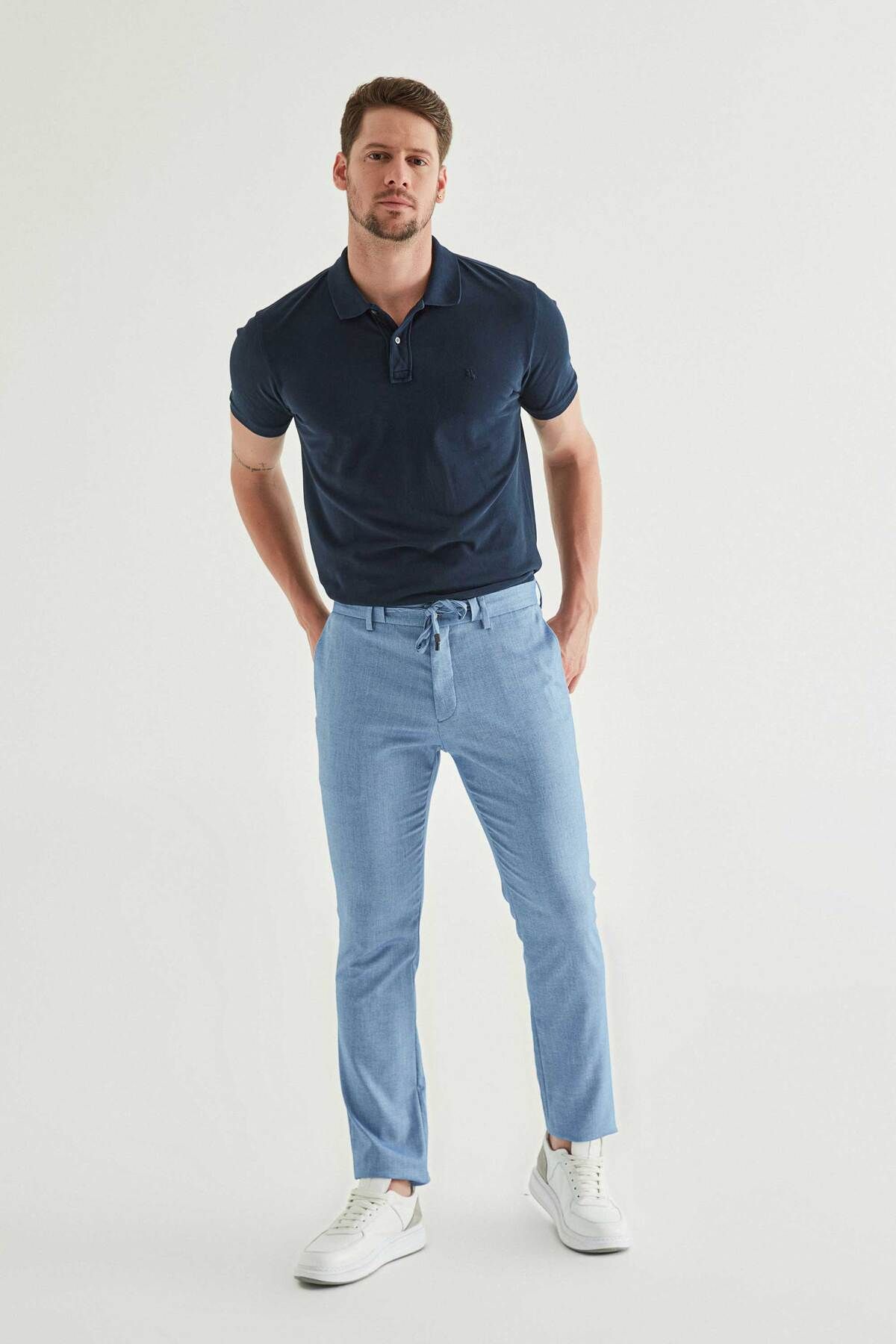 TWN Slim Fit Mavi ArmürlüJogger Pantolon