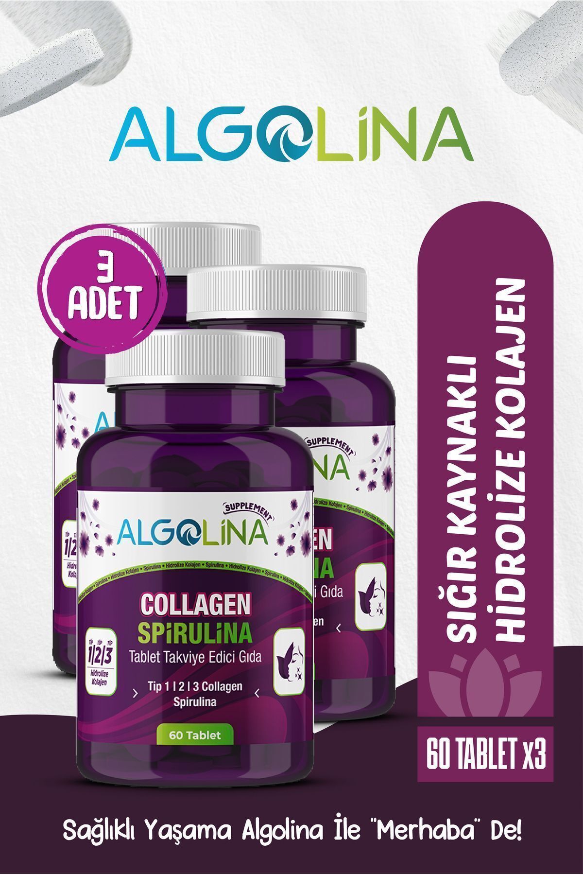 Algolina Collagen+spirulinaTablet Takviye Edi...