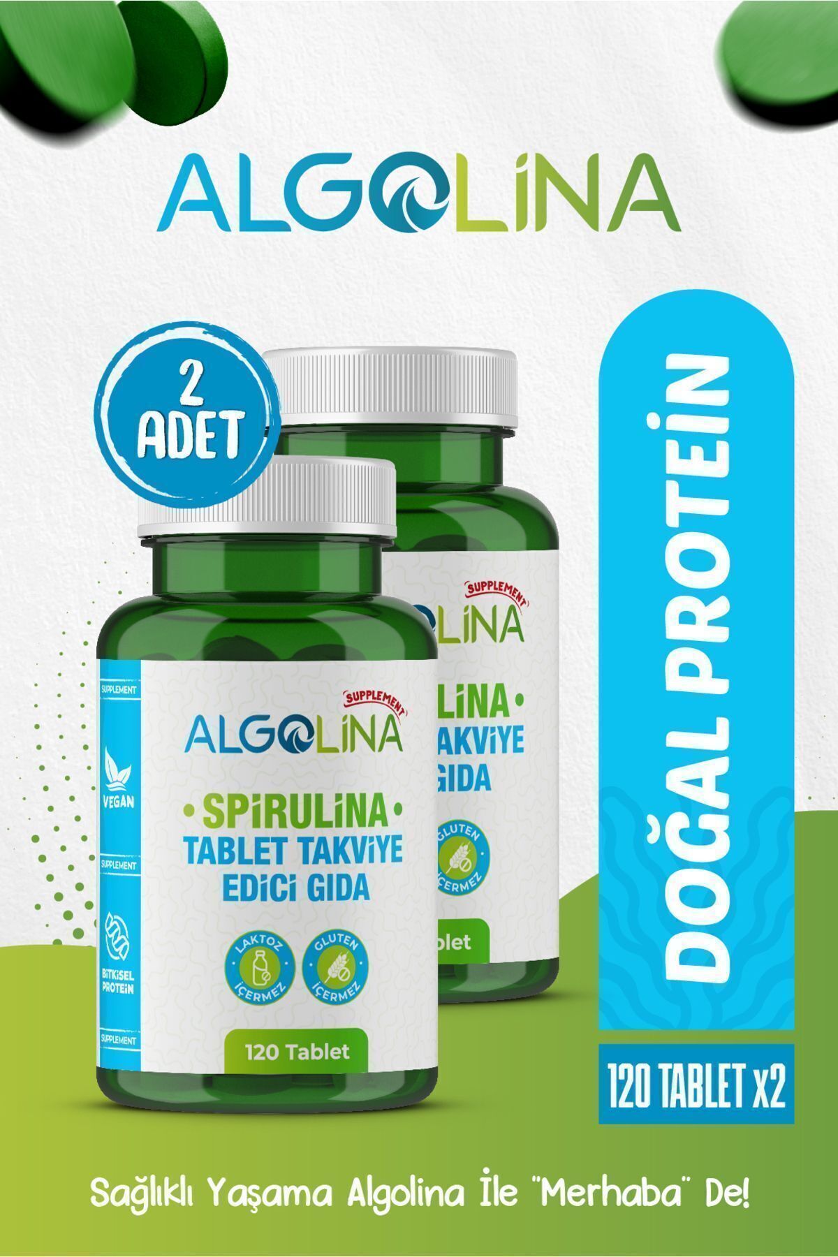 Algolina Spirulina 120 Tablet525 Mg Protein -...