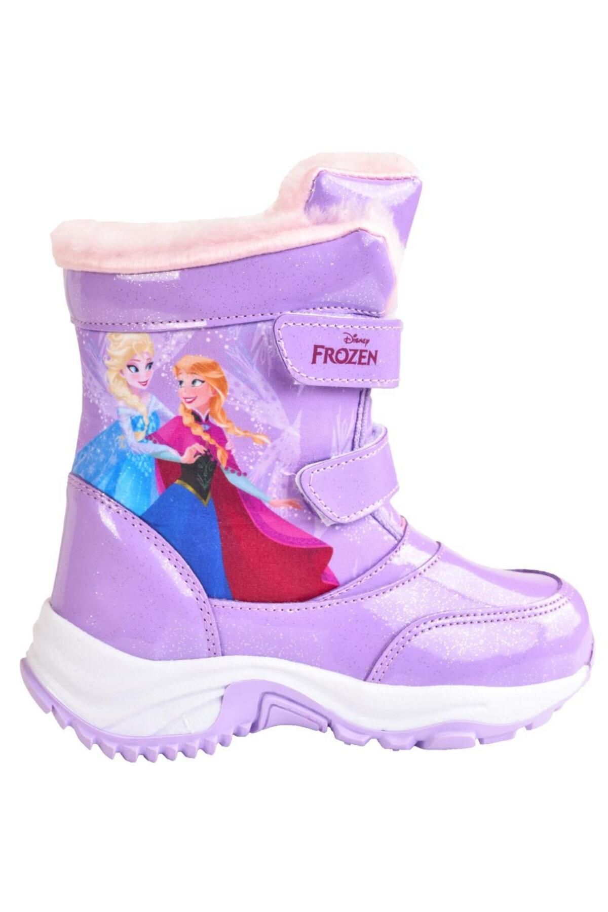 FrozenElsa Kız Çocuk Pembe /Lila Kaymaz Taban...