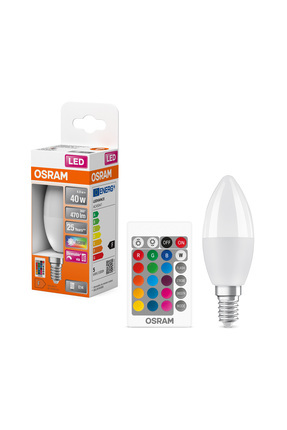 Led 4.9w Rgbw 470lm E14 Duy 15 Farklı Renk Ve Sarı Işık Kumandalı Ampul Image 0