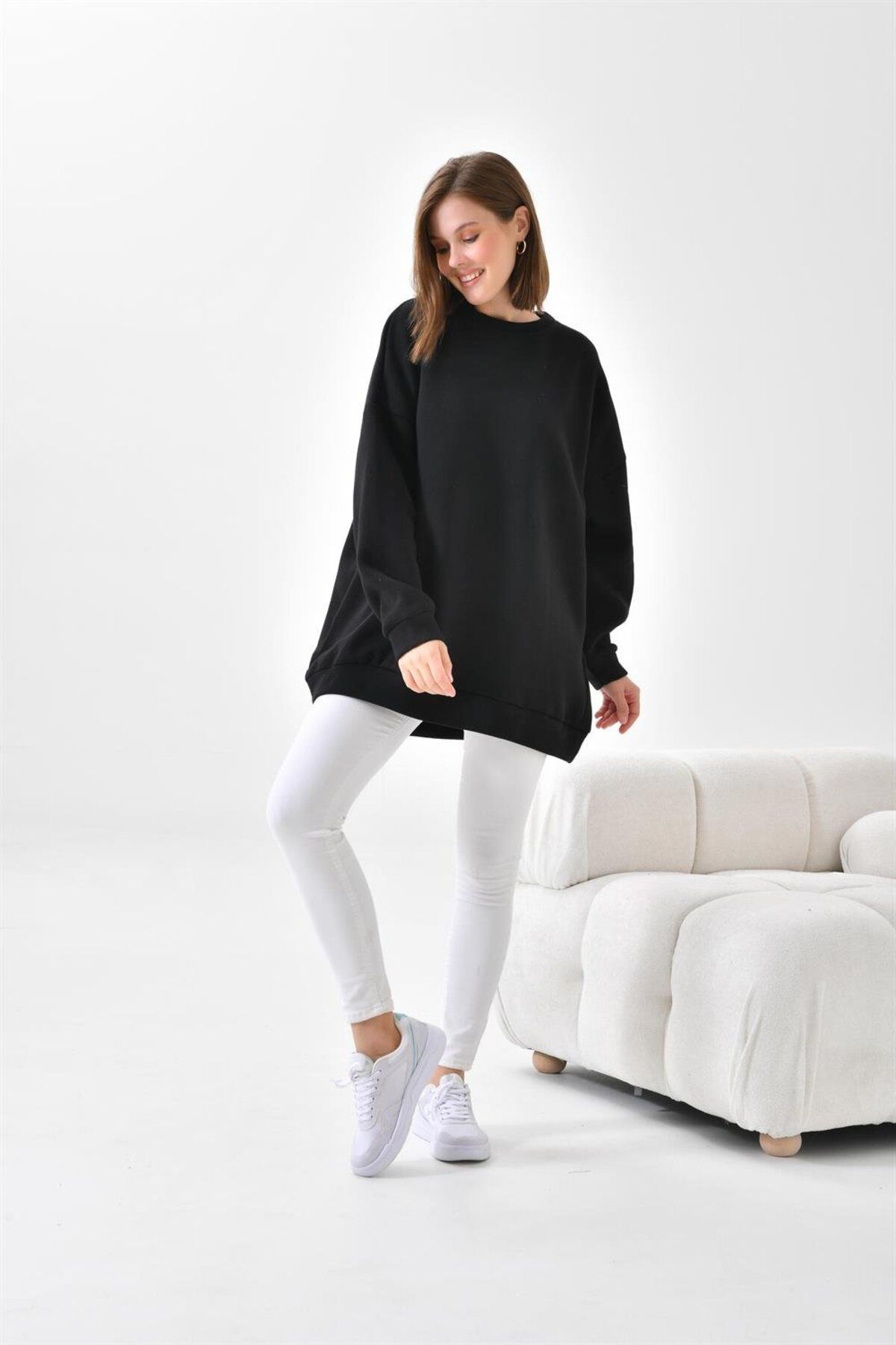 FTZ WOMEN Kadın Oversize 3 IpŞardonlu Sweatsh...