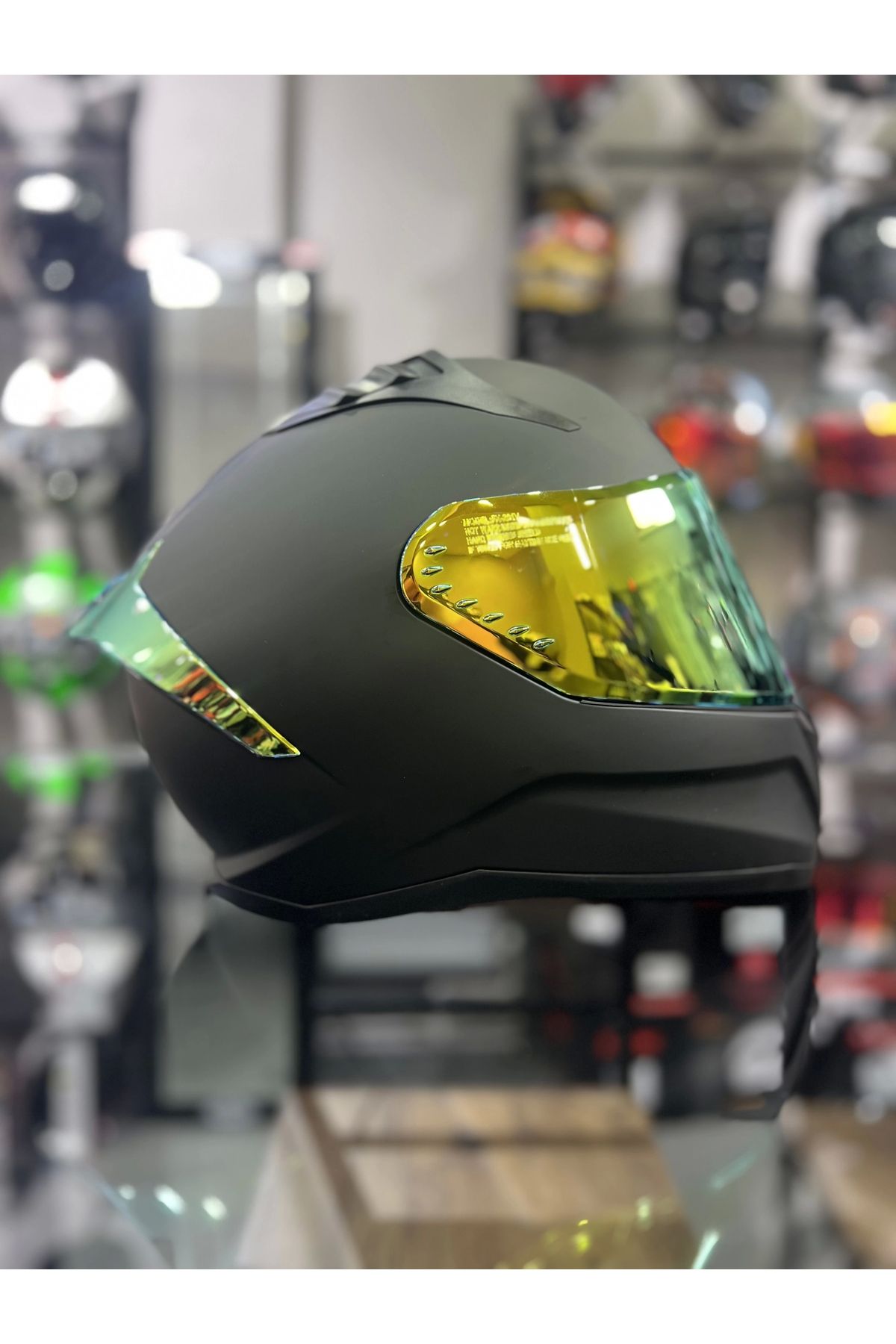 MTS Prohelmets Mat Siyah GoldVizör 201