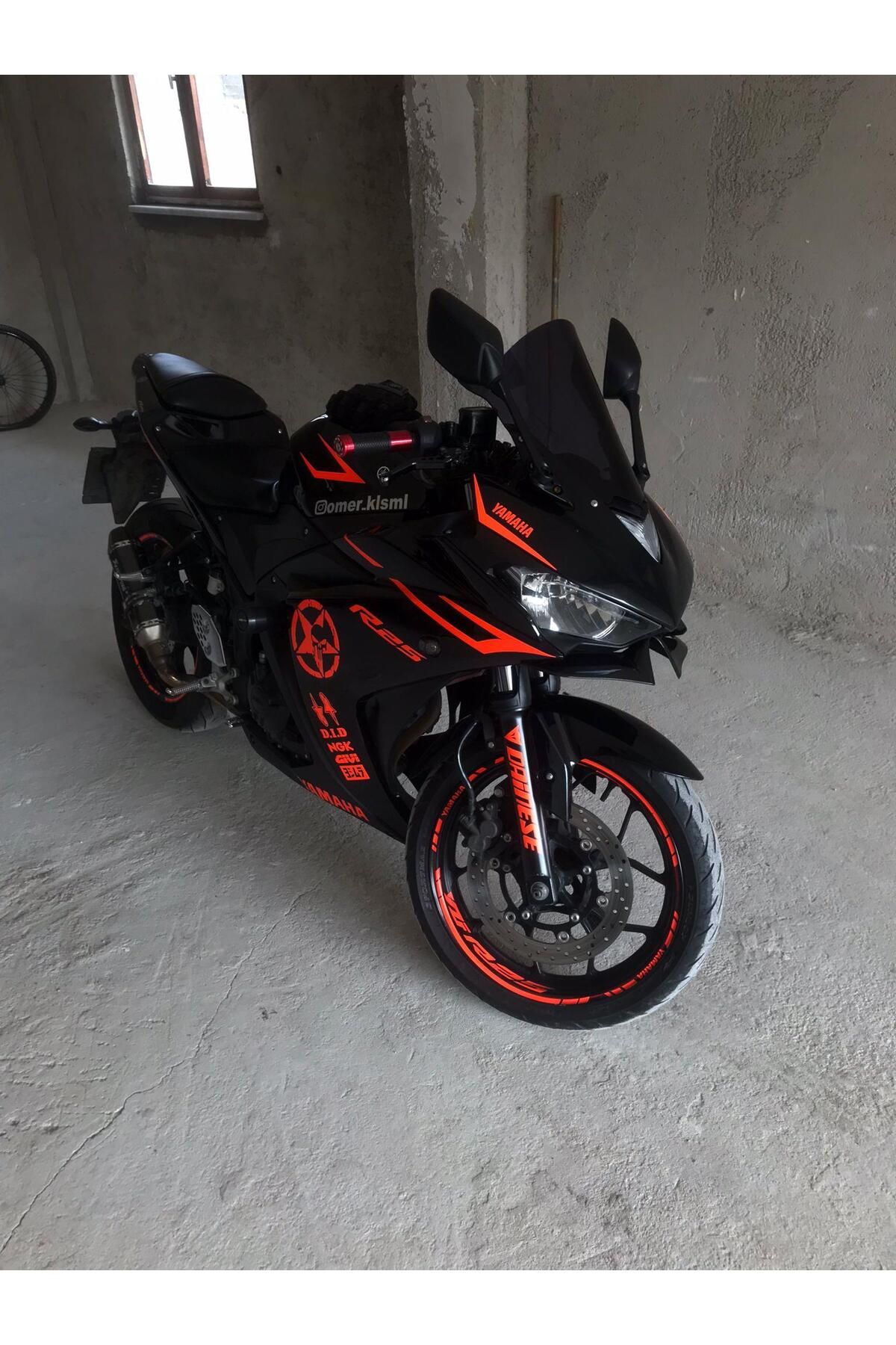 Yamaha R25 Neon Turuncu Sticker Etiket Kaplama