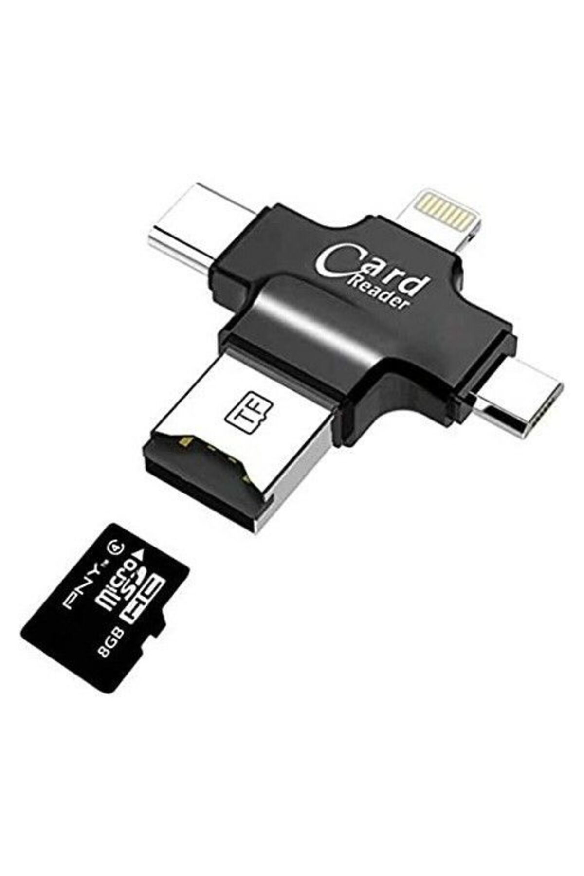 Hc05-s Çok Fonksiyon Usb Kart Okuyucu Giriş:usb Lightning Micro Usb Type-c=>çıkış:mic.sd