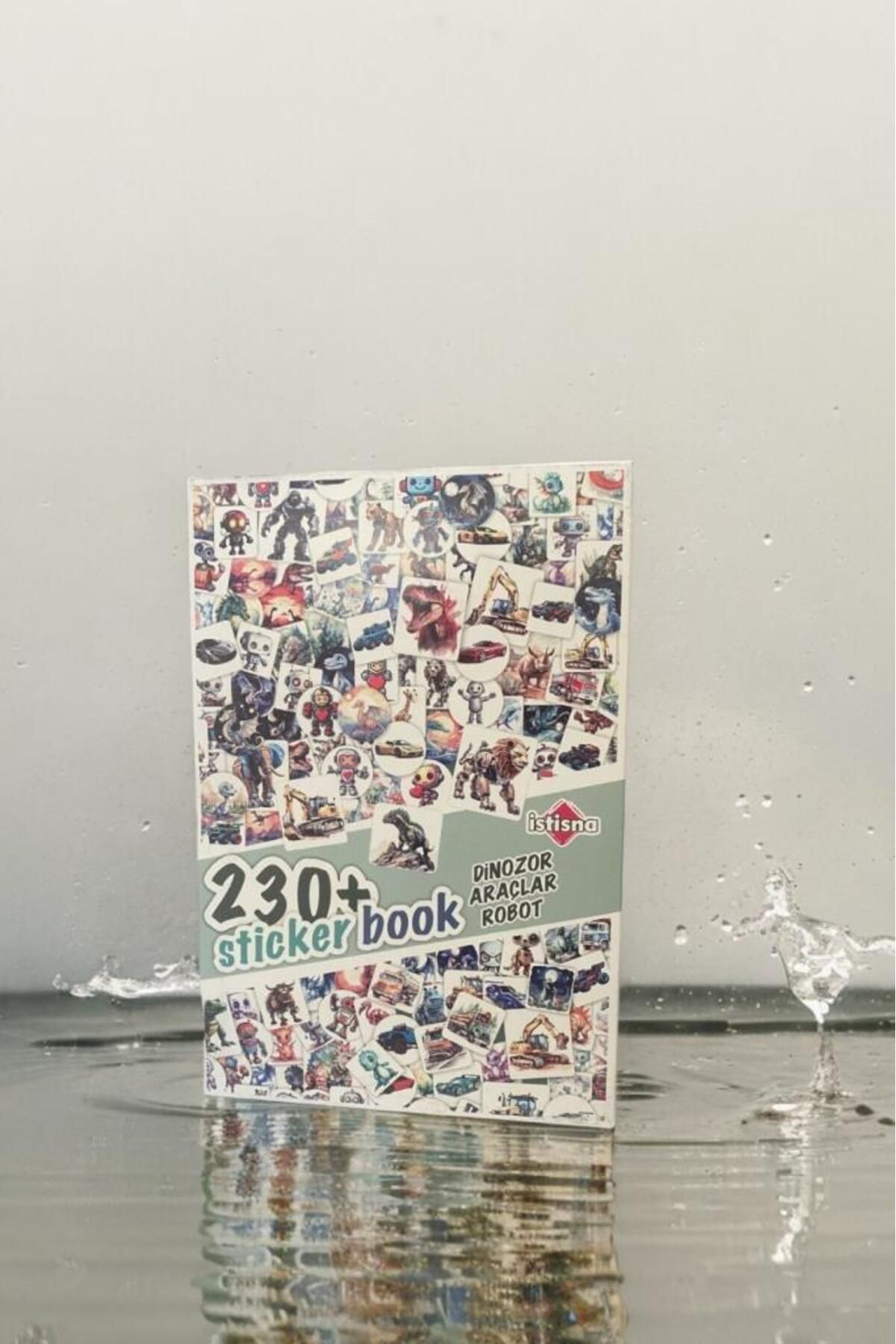 15 Sayfa 230+ Dinozor Araçlar Robot Sticker Book Etiket Kitabı Sticker Defteri A5 Boyut Etiket Seti