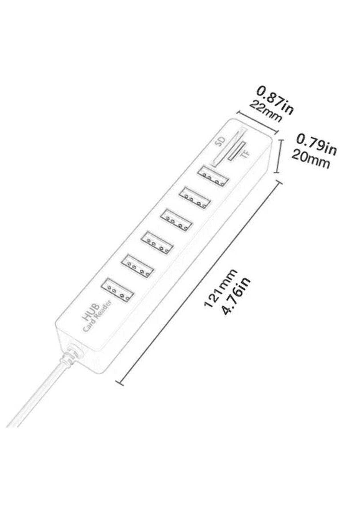 A4691 6'lı Usb Hub Kart Okuyucu (GİRİŞ:USB TİP-C => ÇIKIŞ:6XUSB3.0 SD MİCROSD)