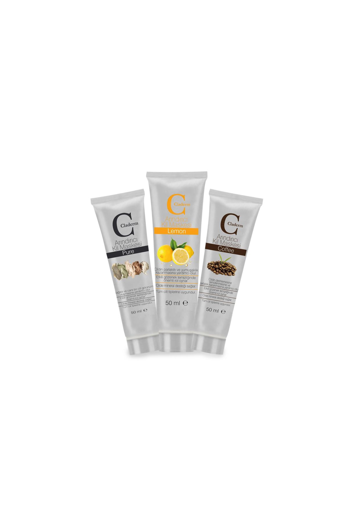 Claderm50ml 3'lü(PURE-LEMON-COFFEE) Avantaj P...