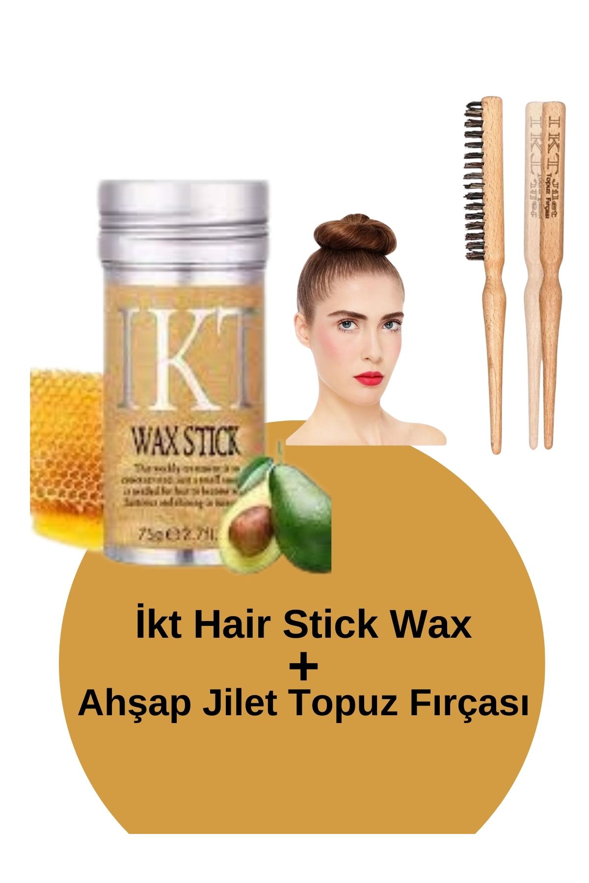 Stick Wax Ve Topuz Fırçası Ahşap