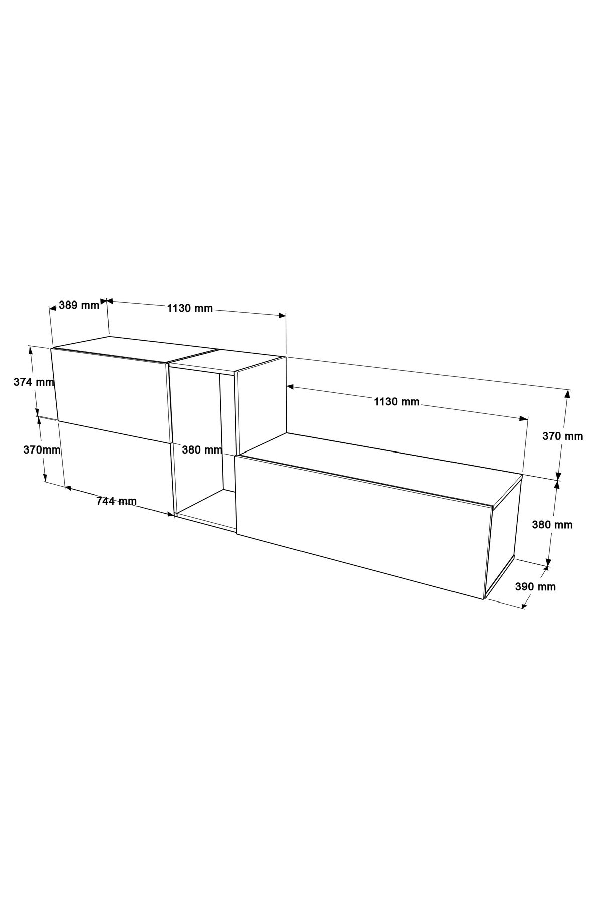 Redkeep Tv Ünitesi Çam-Beyaz 227cm KBL2-AW