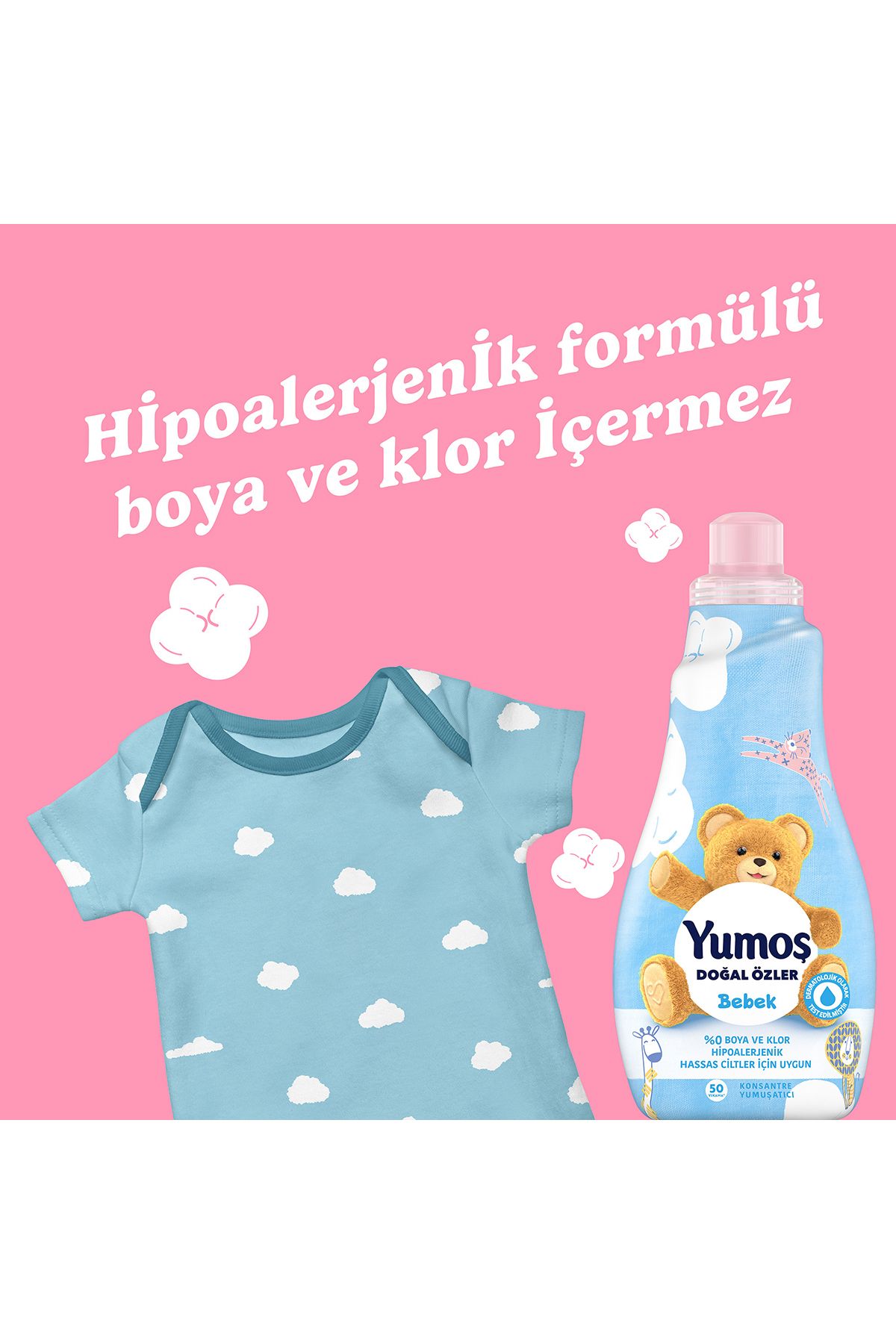 Doğal Özler Konsantre Çamaşır Yumuşatıcısı Bebek 1200 ml 50 Yıkama 4 Adet