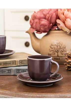 Morane 2 Kişilik Kahve Fincanı Takımı - Mürdüm - 90 ml Image 0