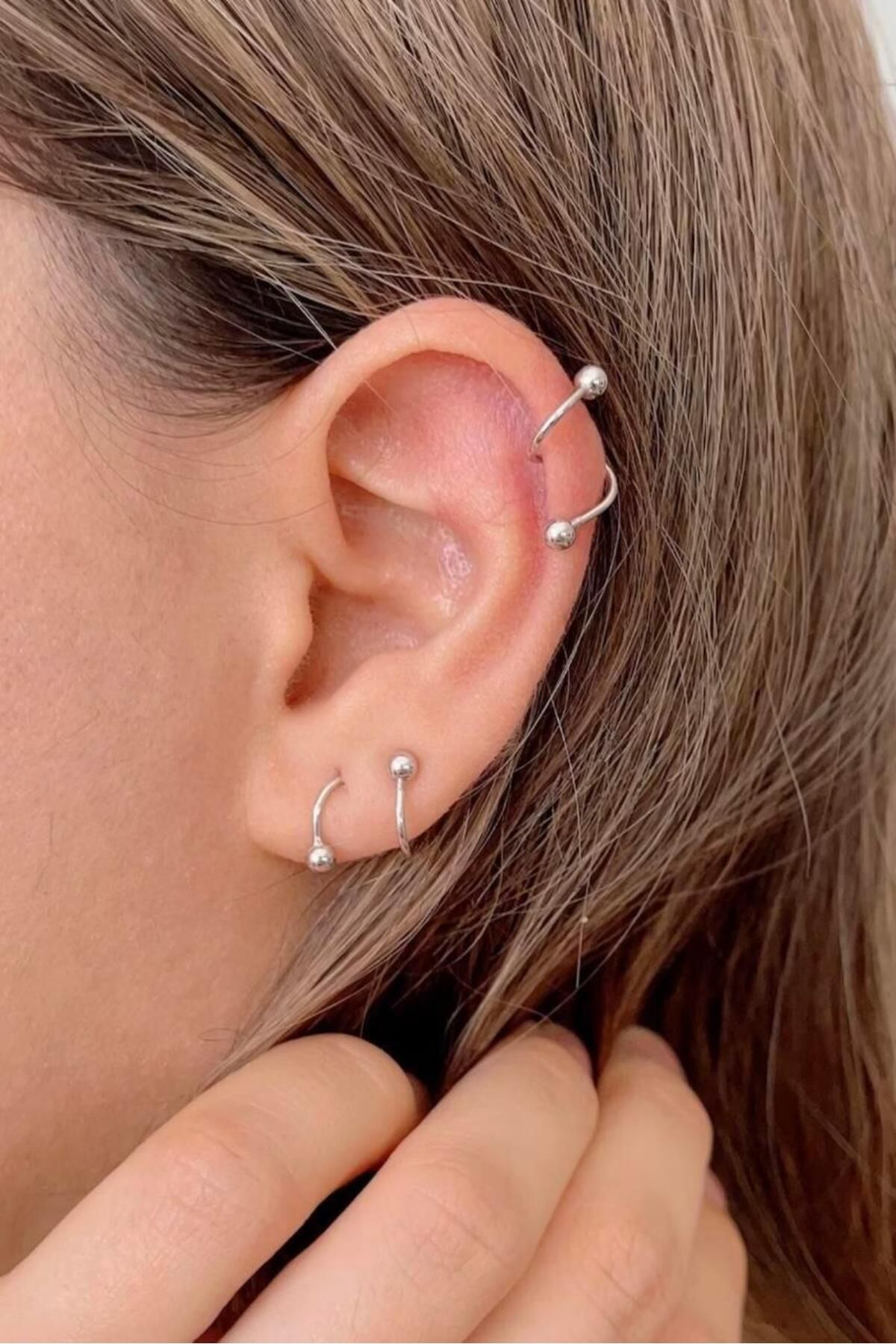 CERENY.CO Spiral Kıvrımlı 8MM Piercing Adet 3...