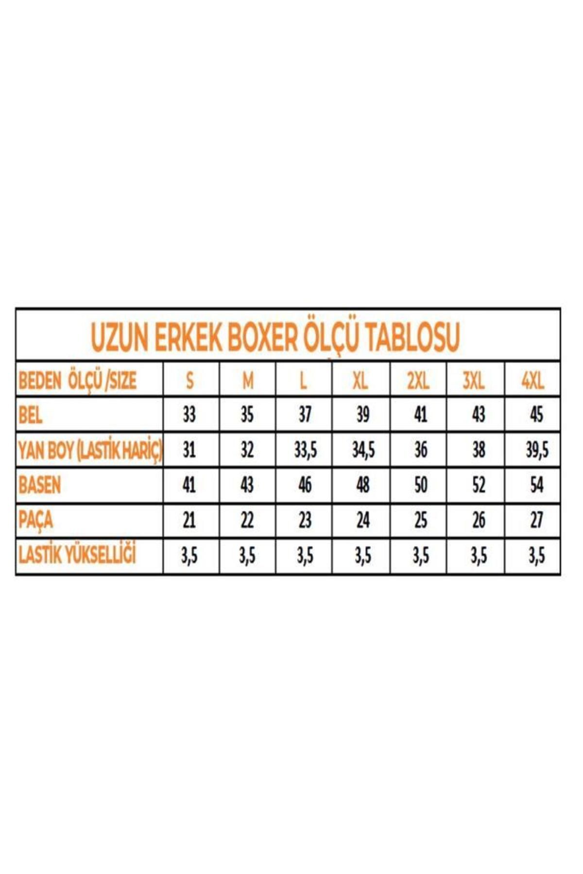 3'lü Likralı Kamuflaj Desenli Uzun Erkek Boxer 1014kmfj