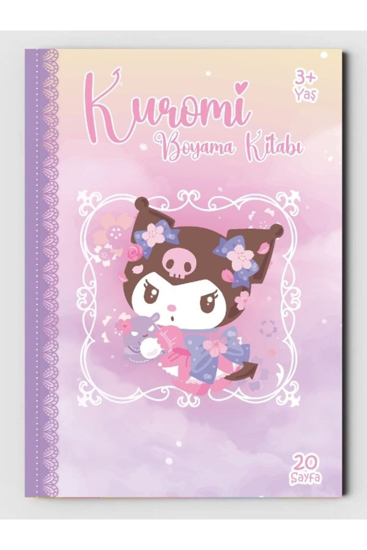 Kuromi, Çocuklar İçin Boyama Kitabı, (+20), (Tam Sayfa Resimli Boyama Kitabı) + Maske Hediyeli